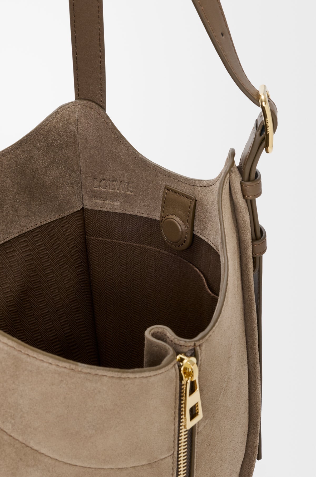 Loewe Hammock Flip bag in suede