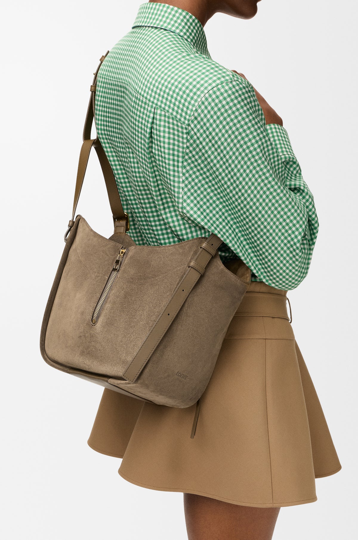 Loewe Hammock Flip bag in suede