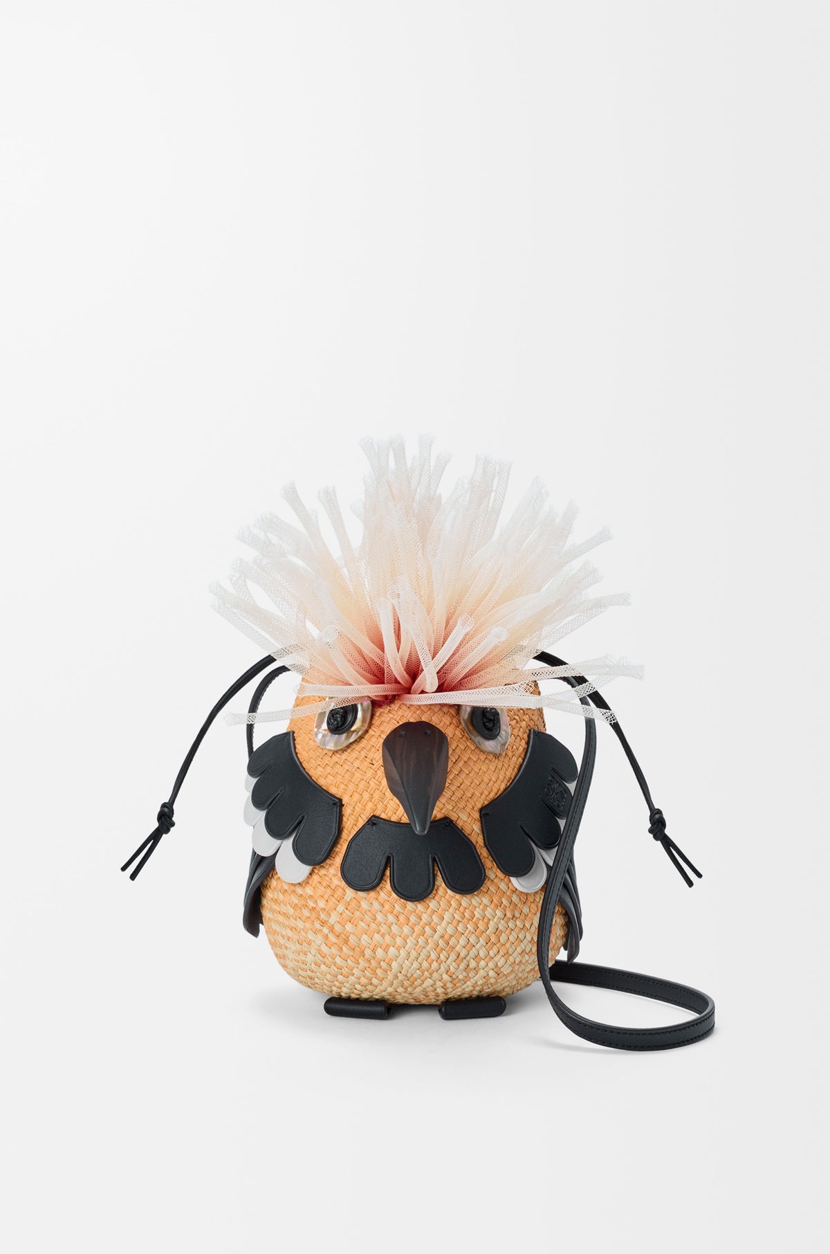 Loewe Bird bag in iraca palm and calfskin