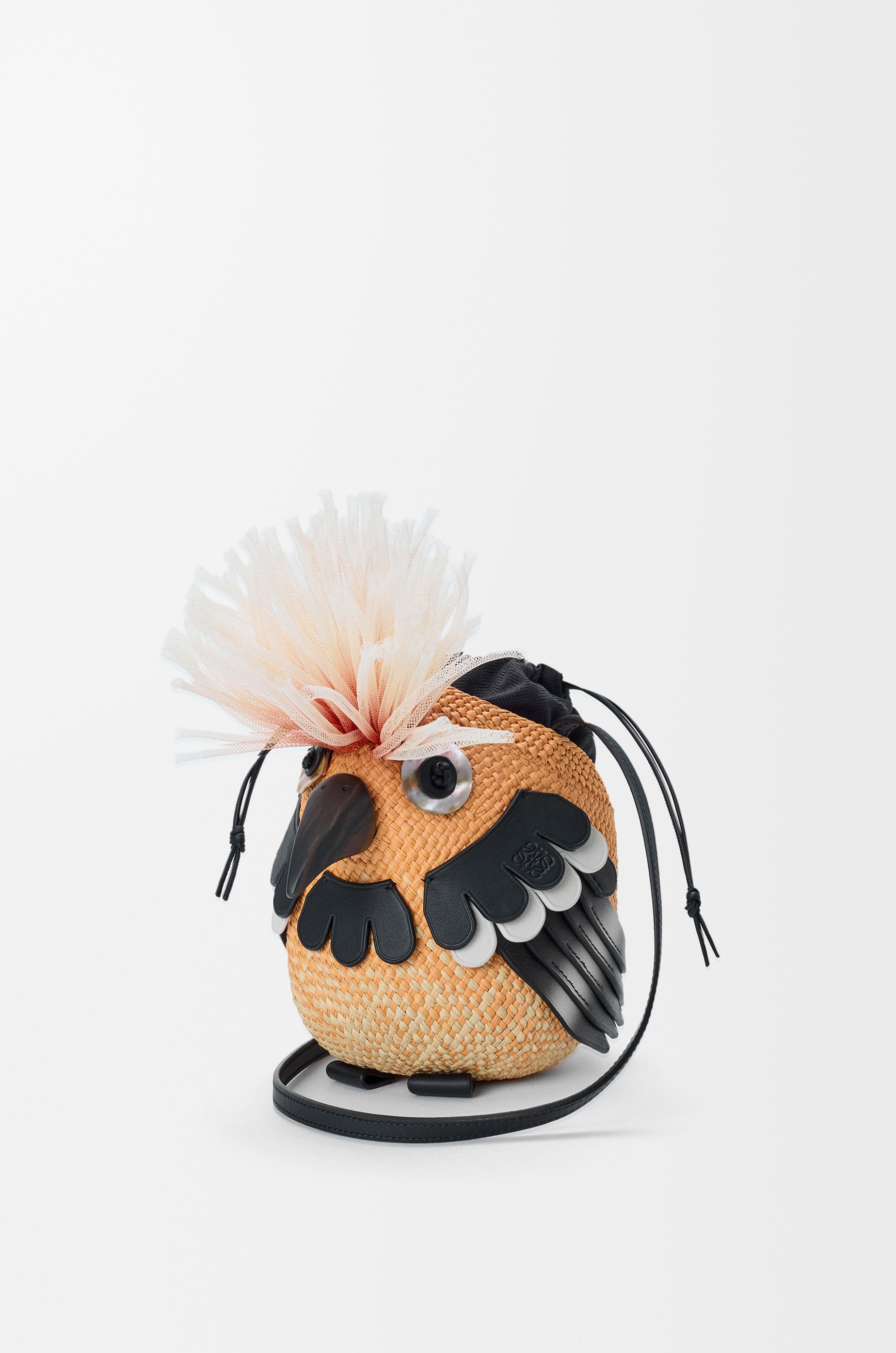 Loewe Bird bag in iraca palm and calfskin