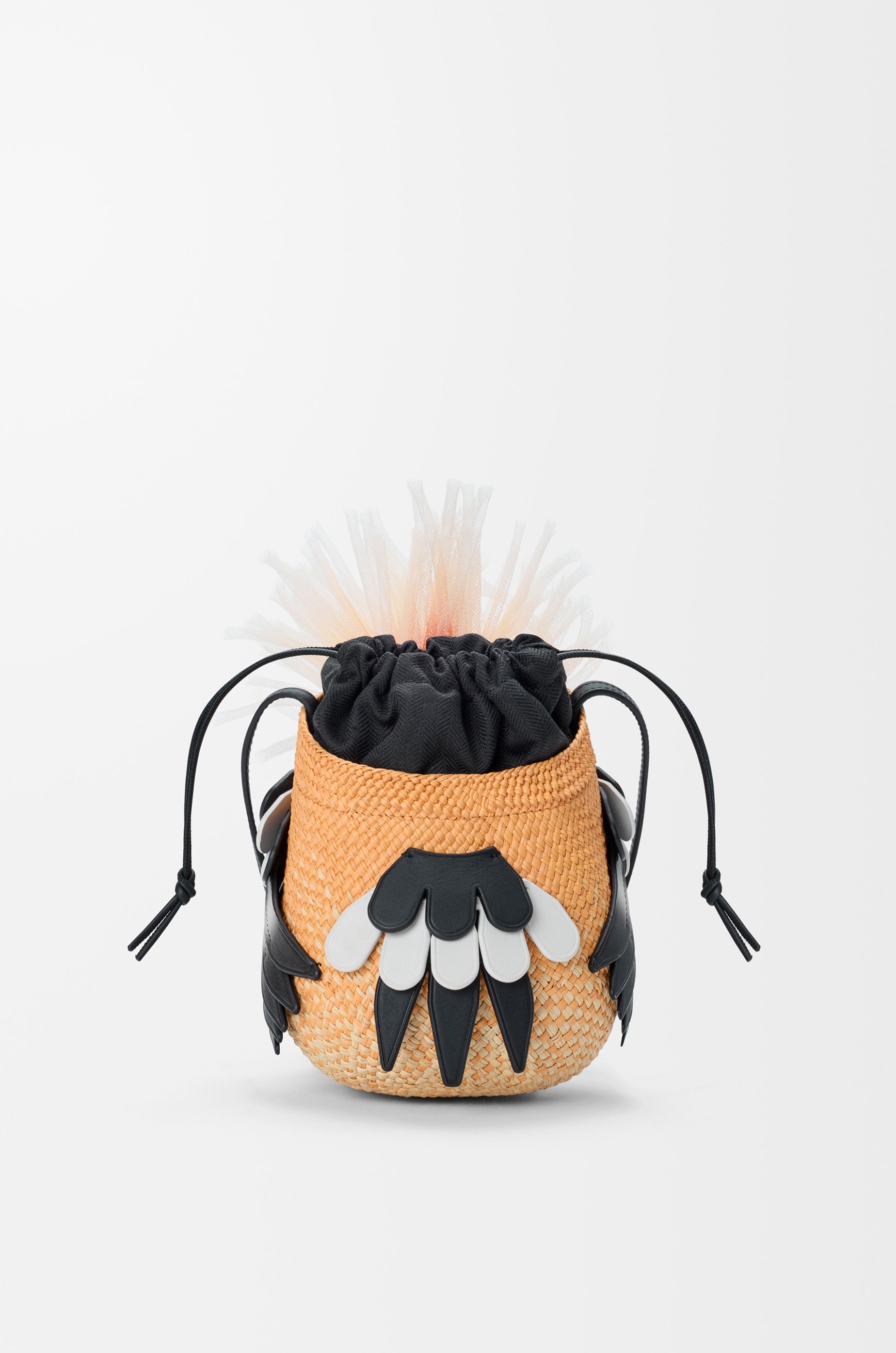 Loewe Bird bag in iraca palm and calfskin