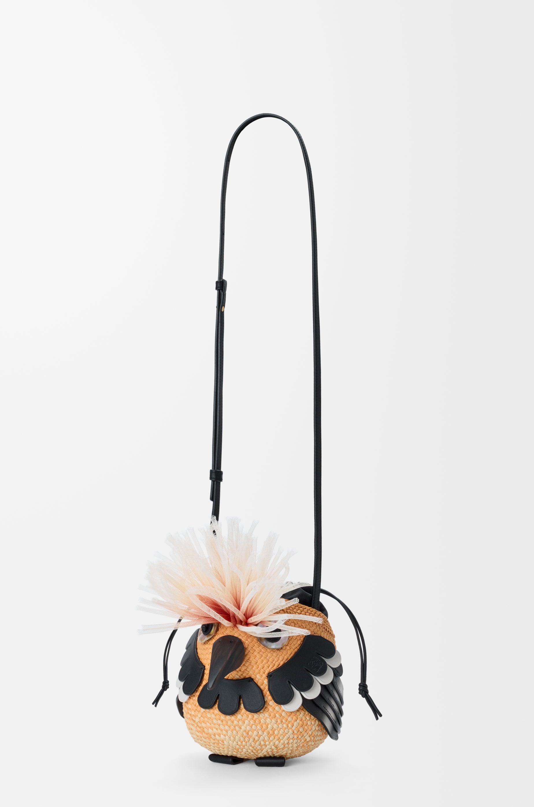 Loewe Bird bag in iraca palm and calfskin