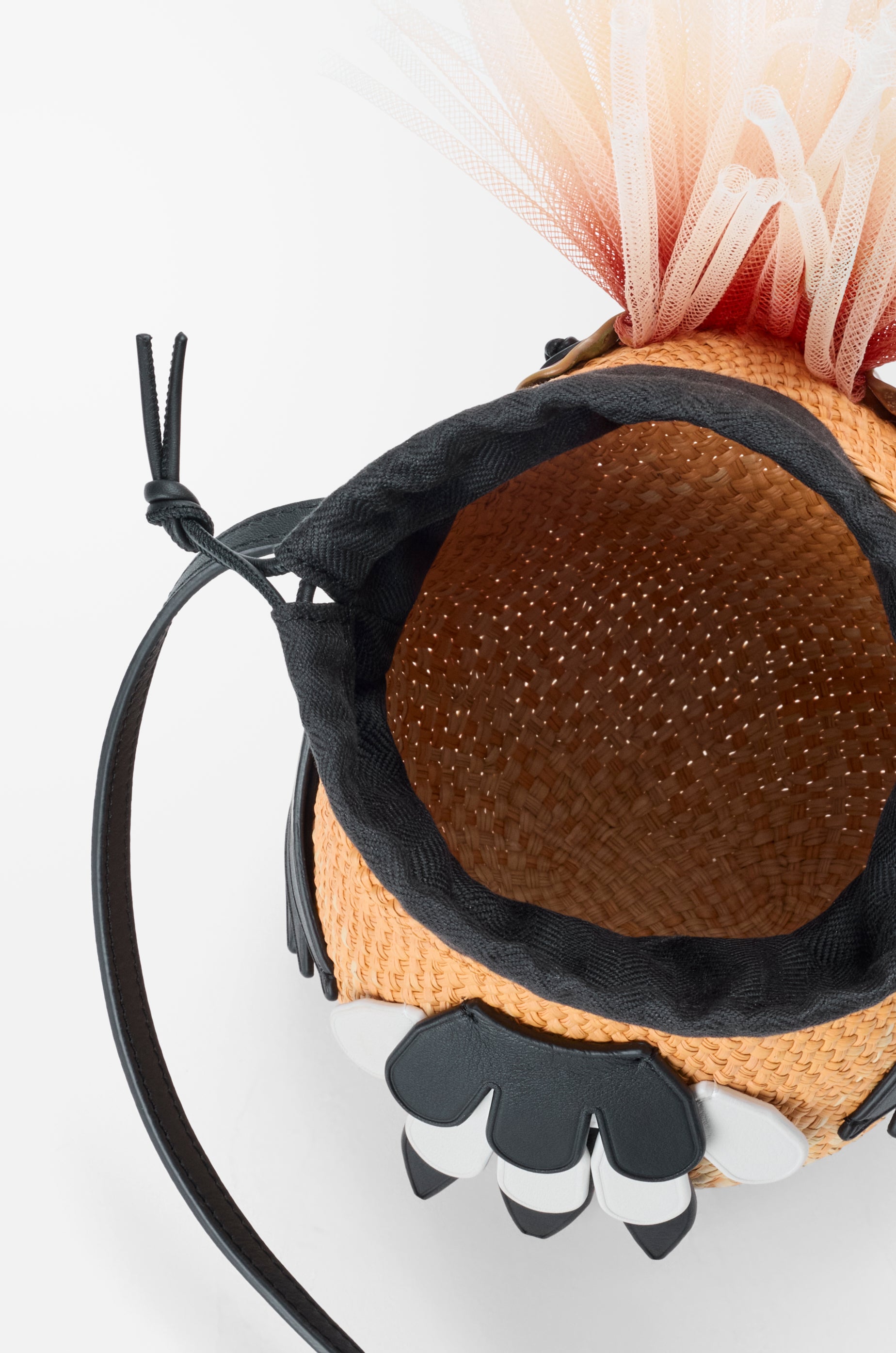 Loewe Bird bag in iraca palm and calfskin