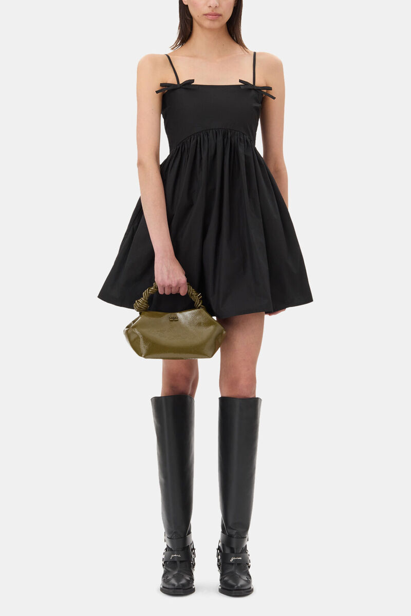 Ganni Military Olive Green Patent Small Bou Bag