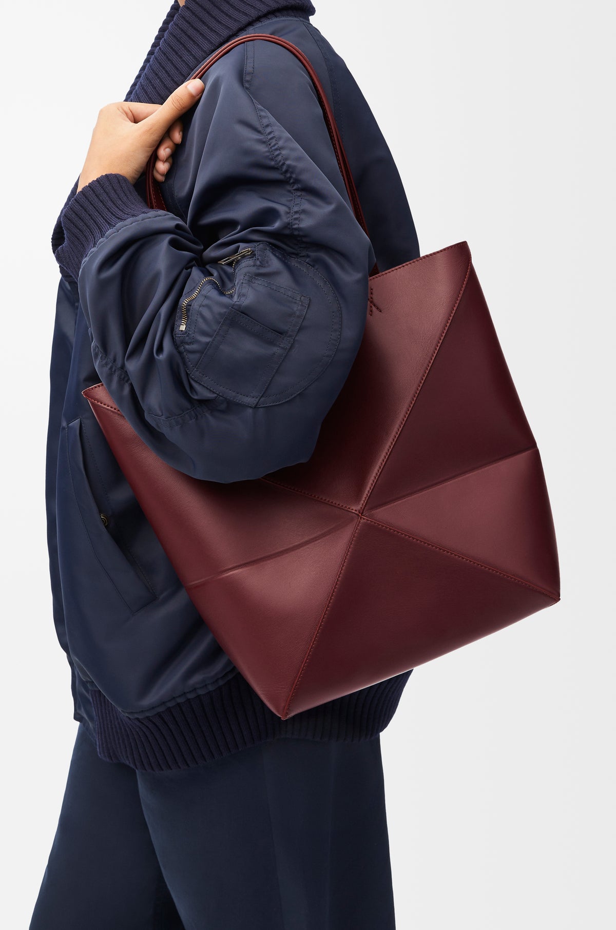 Loewe Medium Puzzle Fold tote in shiny calfskin