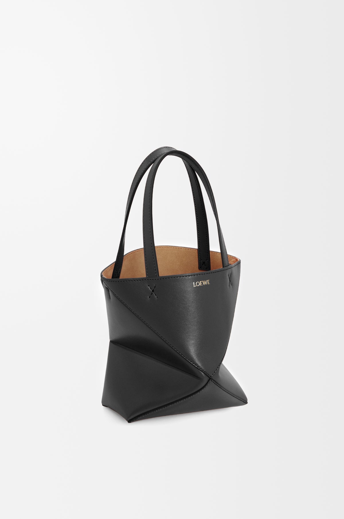 Loewe Mini Puzzle Fold tote in shiny calfskin