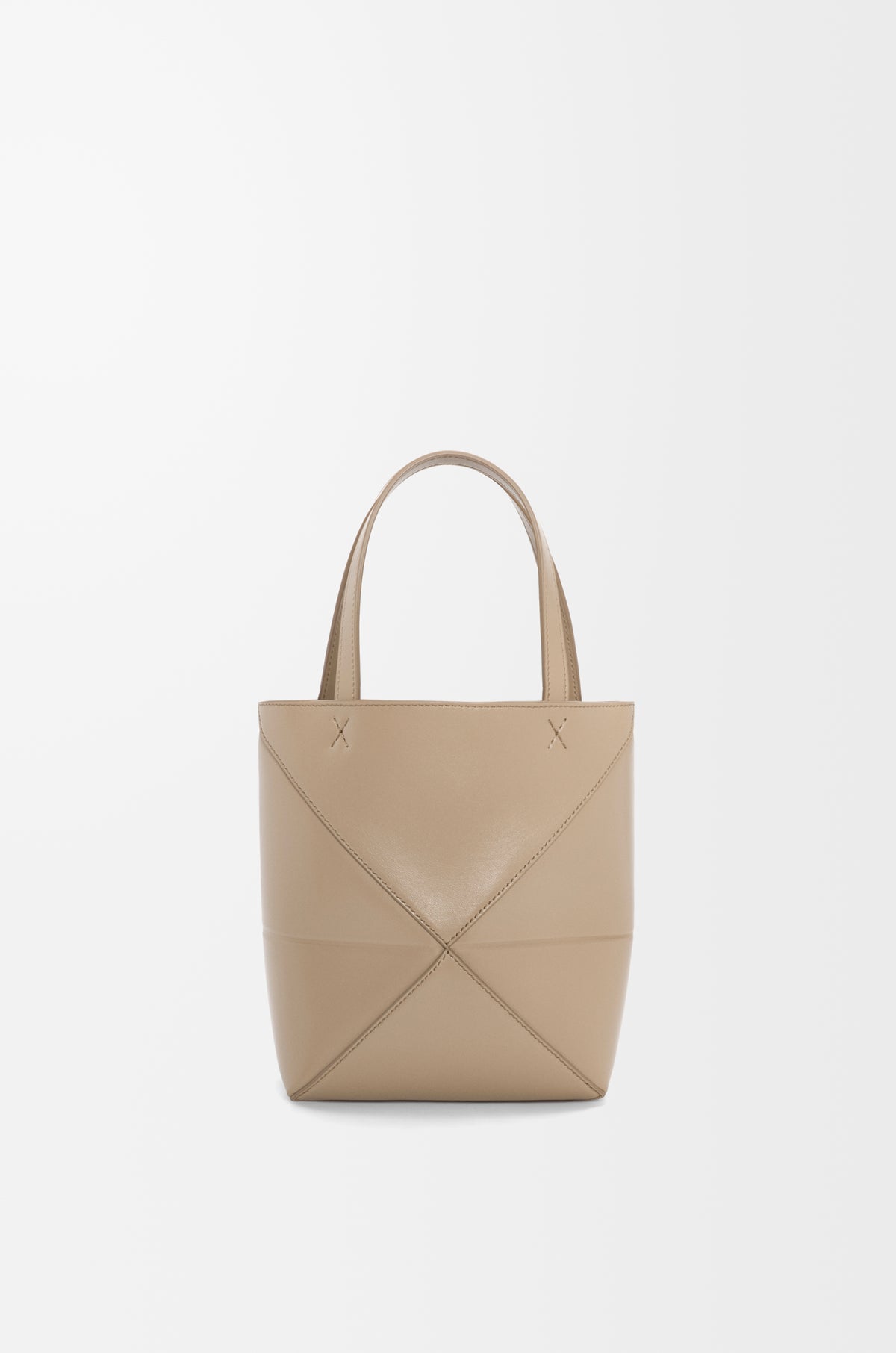 Loewe Mini Puzzle Fold tote in shiny calfskin