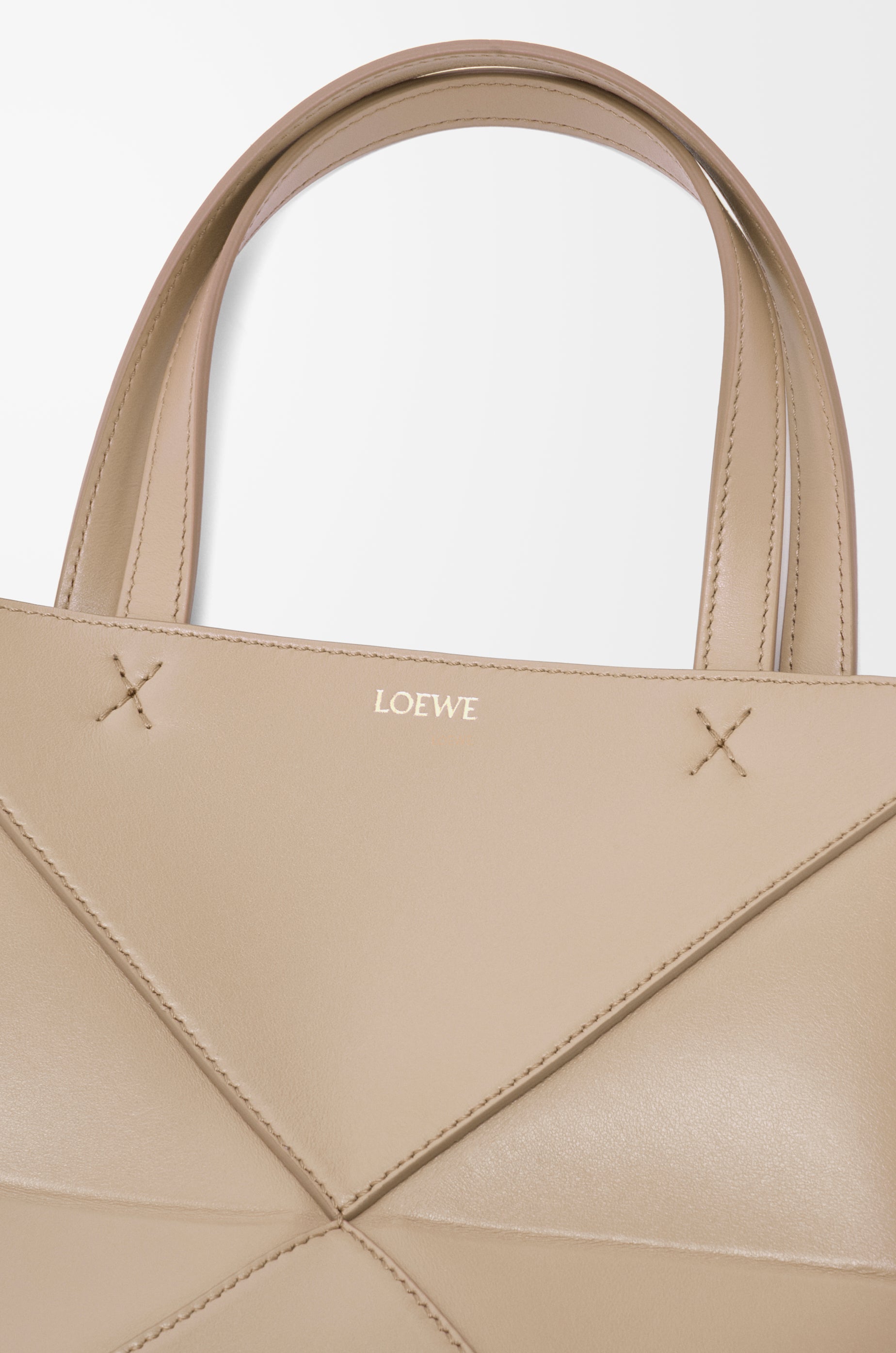 Loewe Mini Puzzle Fold tote in shiny calfskin