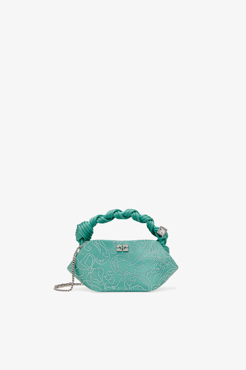 Ganni Brook Green Rhinestone Mini Bou Bag