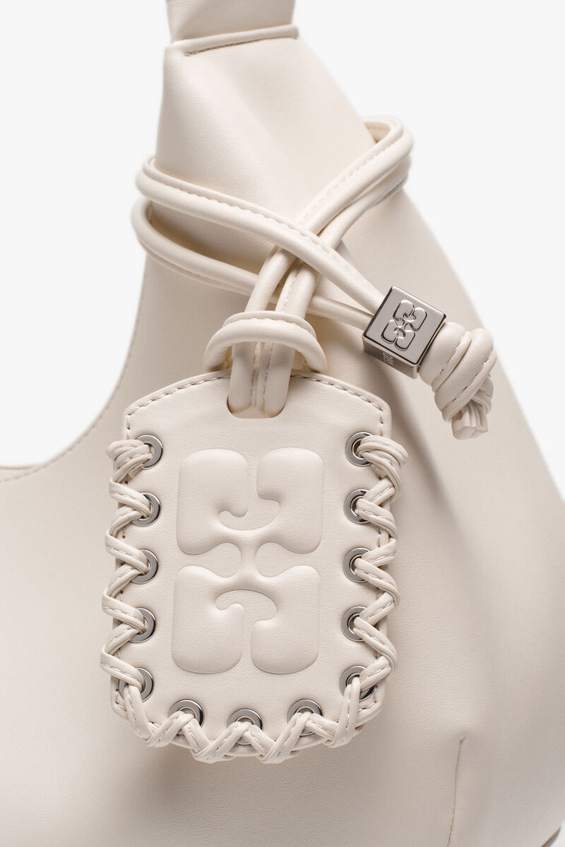 Ganni Egret Ivory Medium Hobo Bag