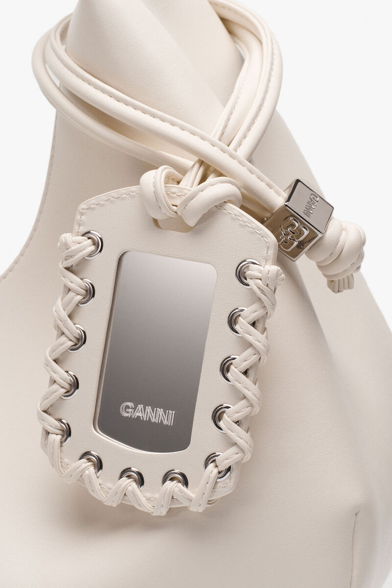Ganni Egret Ivory Medium Hobo Bag