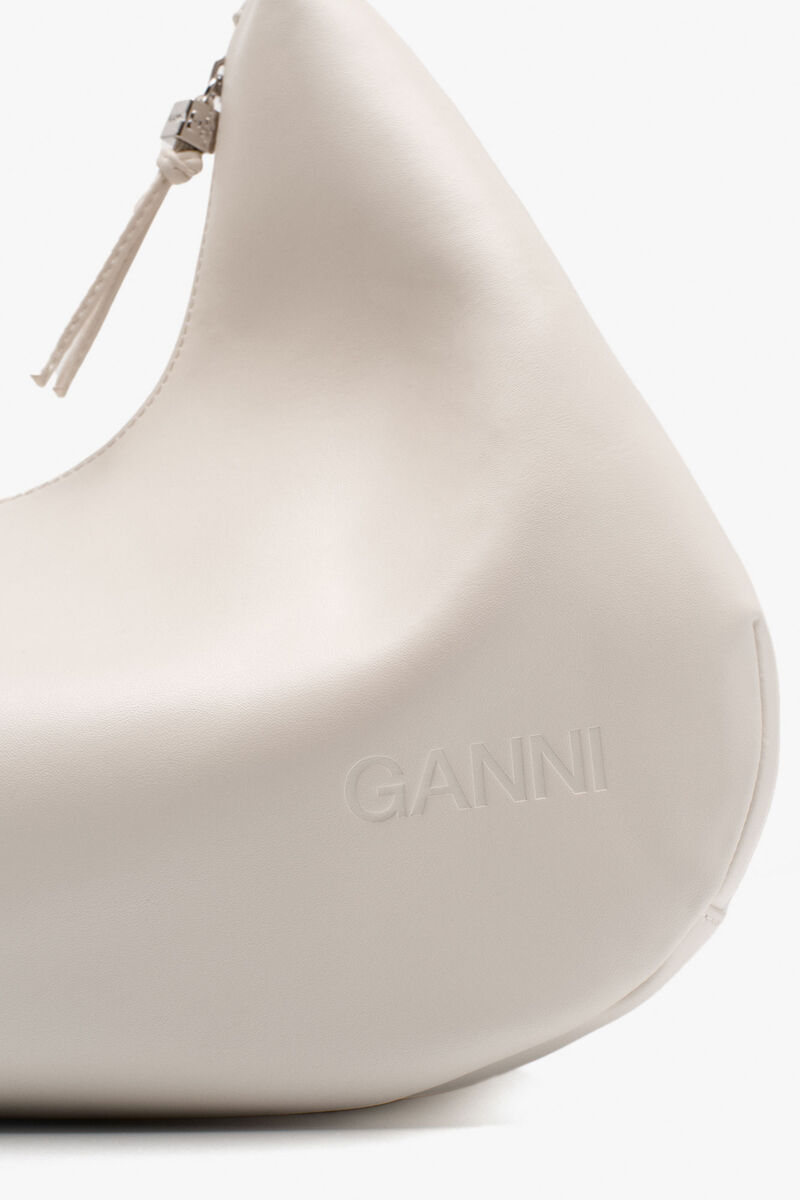 Ganni Egret Ivory Medium Hobo Bag