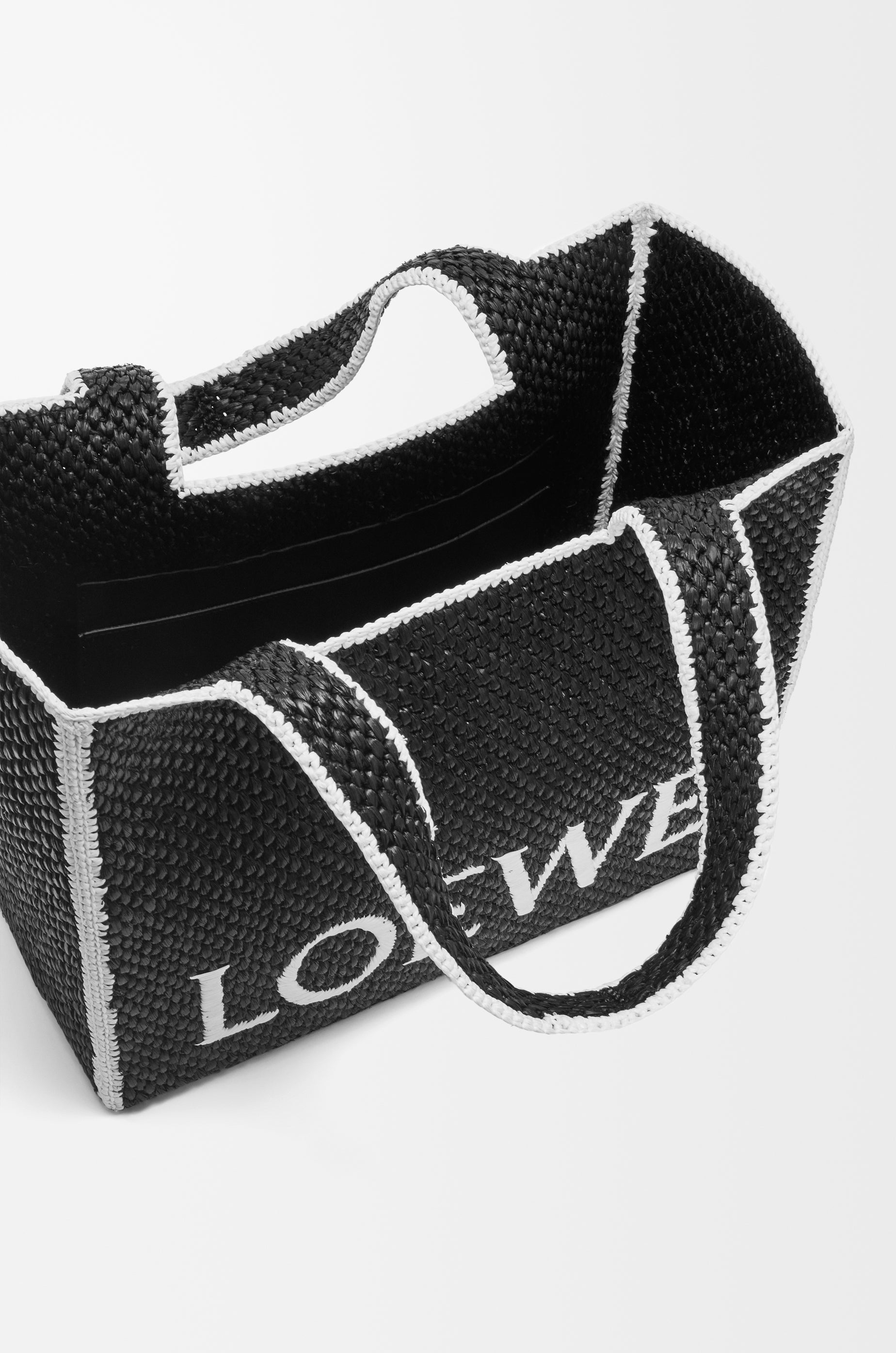Loewe Large LOEWE Font Tote in raffia