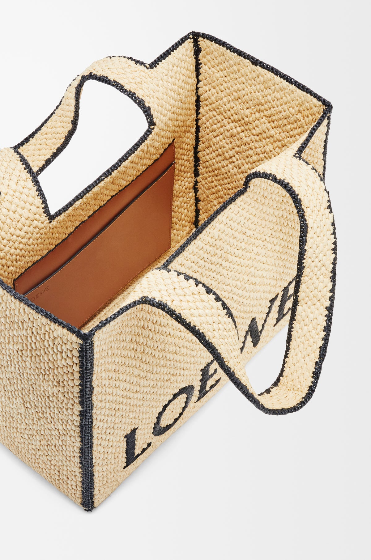 Loewe Large LOEWE Font tote in raffia