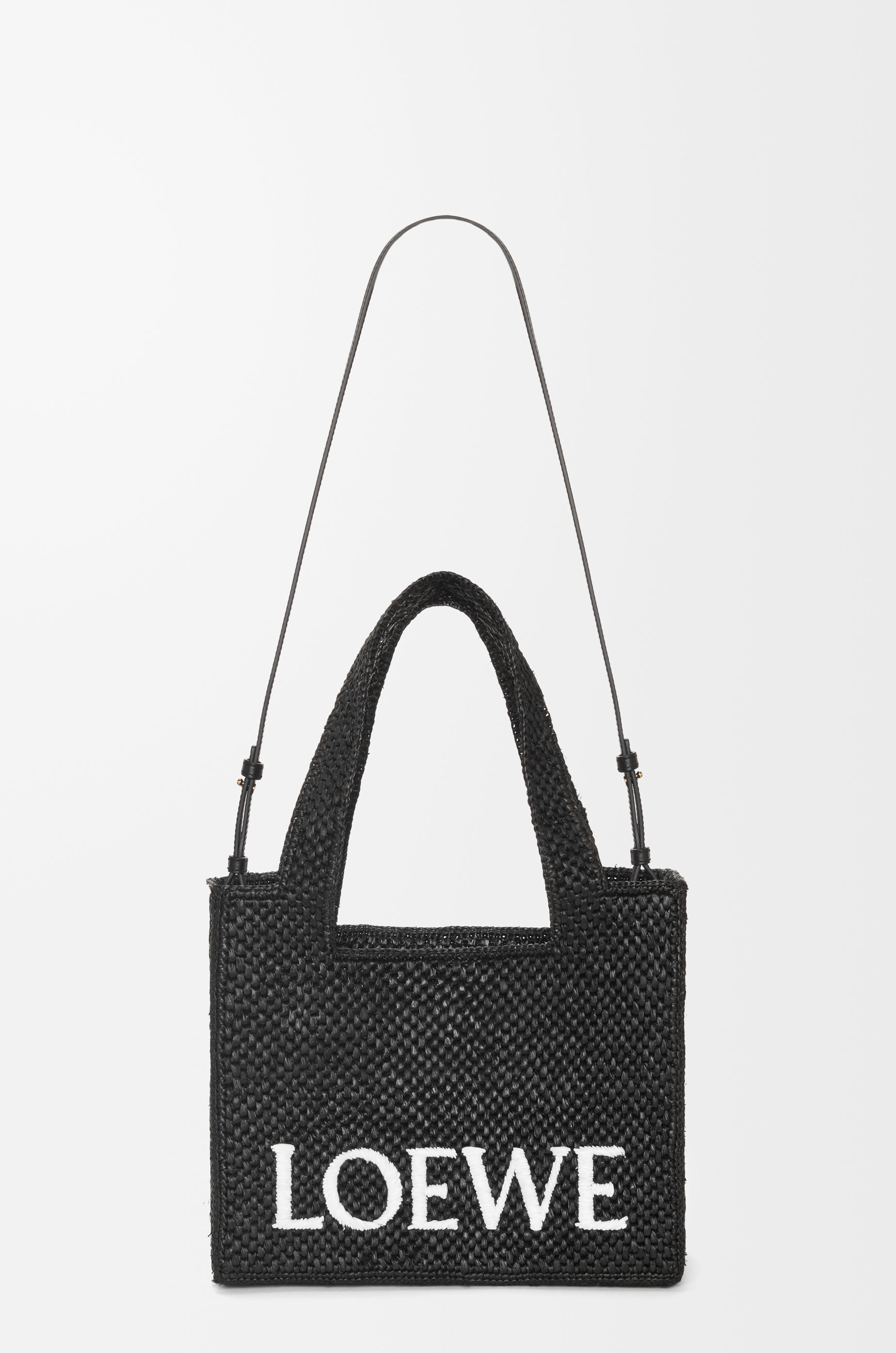 Loewe Medium LOEWE Font tote in raffia