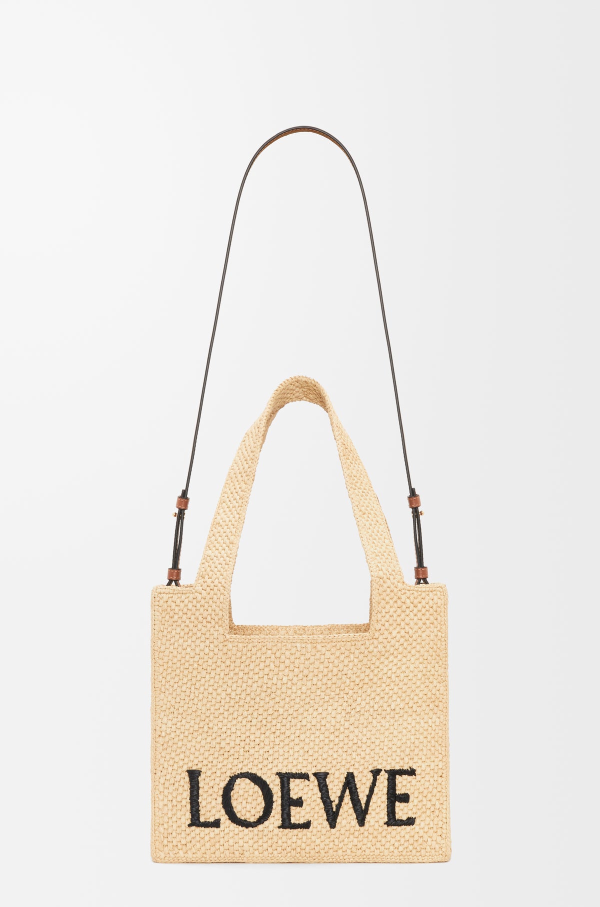 Loewe Medium LOEWE Font tote in raffia