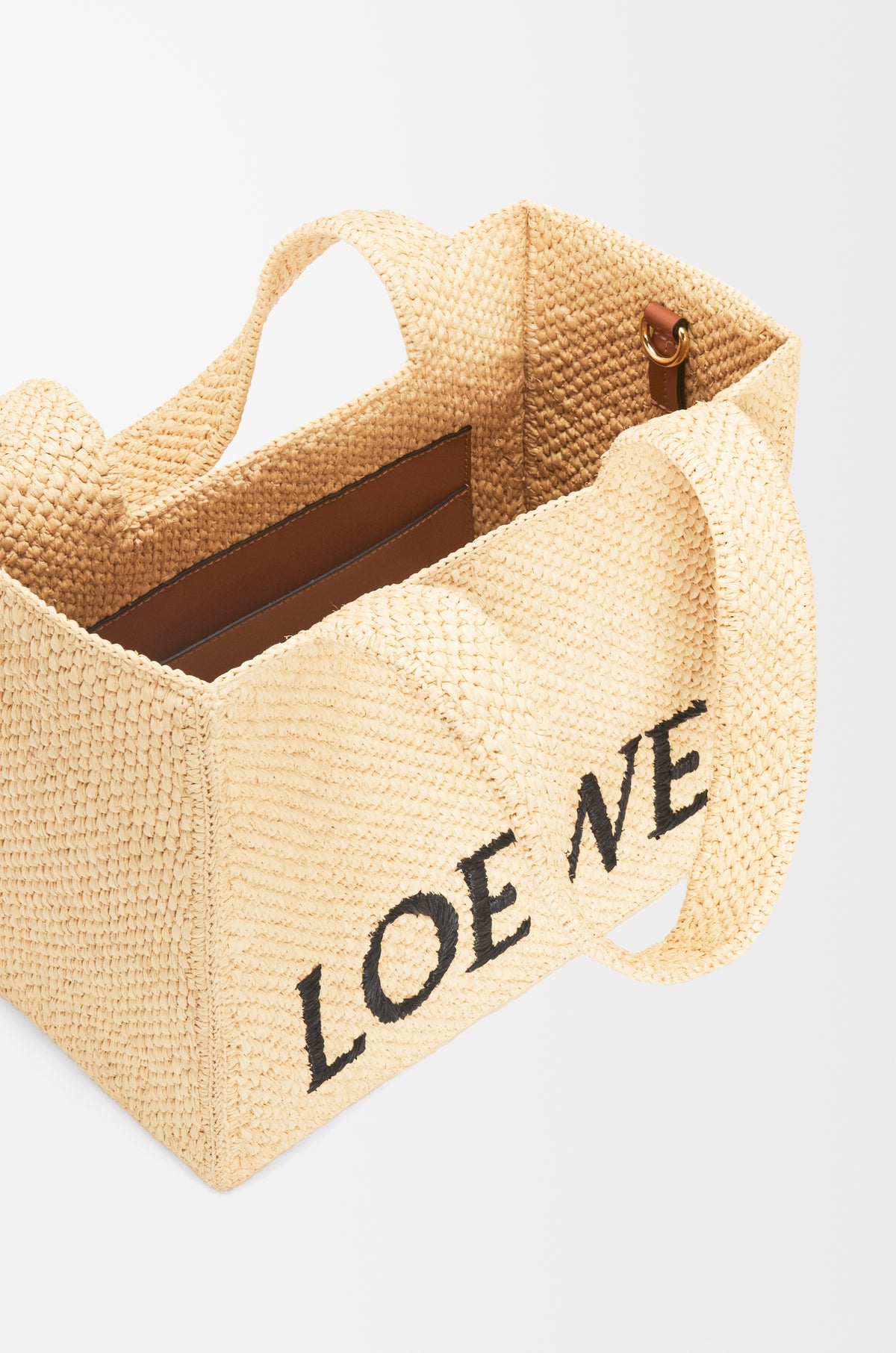 Loewe Medium LOEWE Font tote in raffia