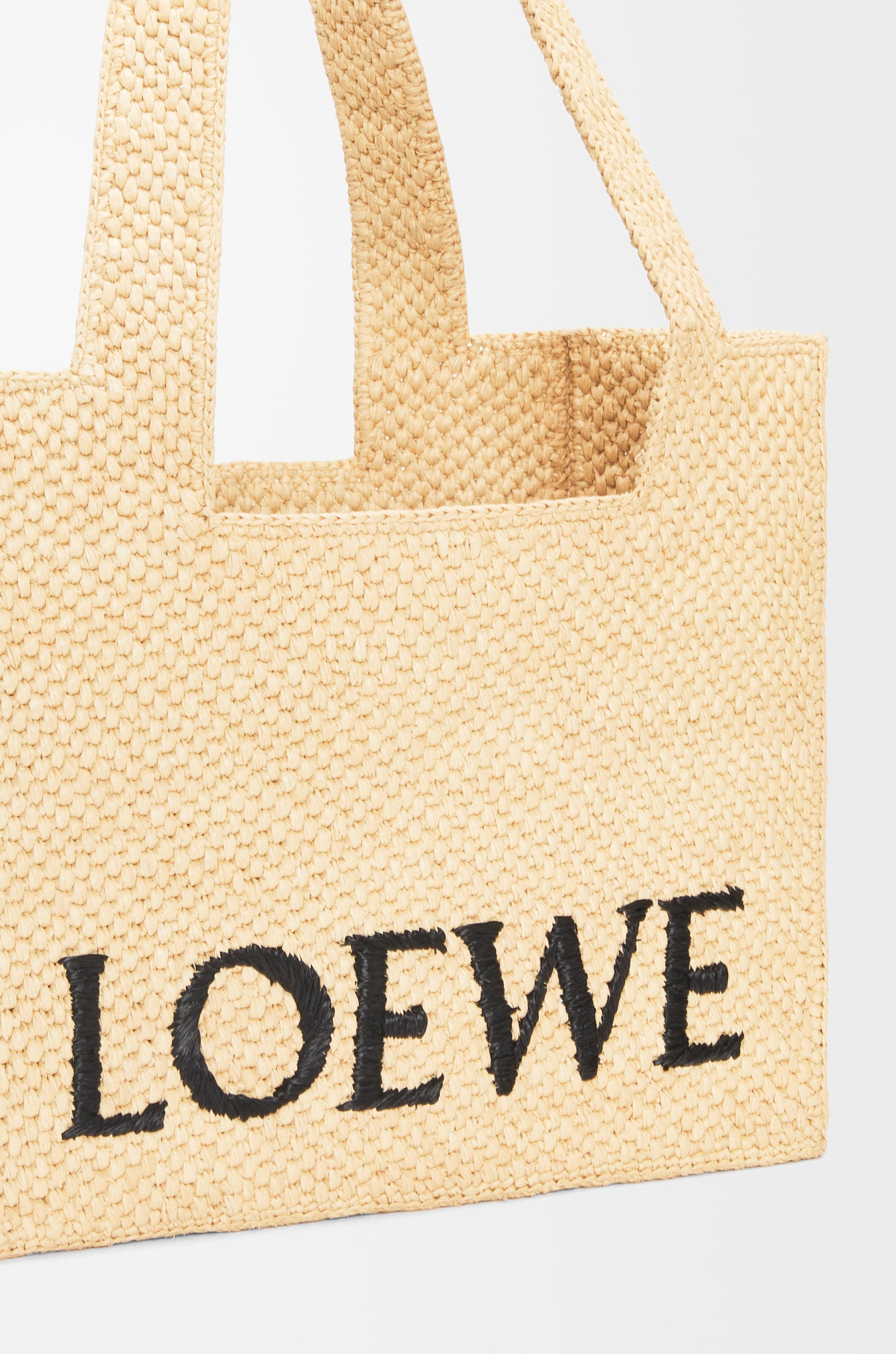 Loewe Medium LOEWE Font tote in raffia