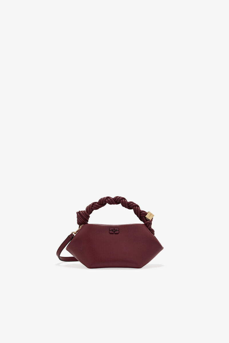Ganni Burgundy Mini Bou Bag