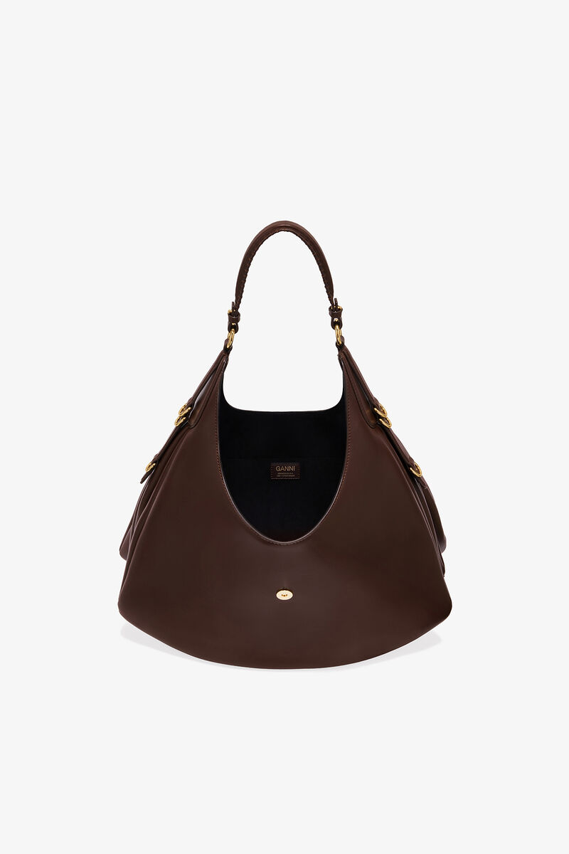 Ganni Chicory Coffee Brown Large Kat Bag