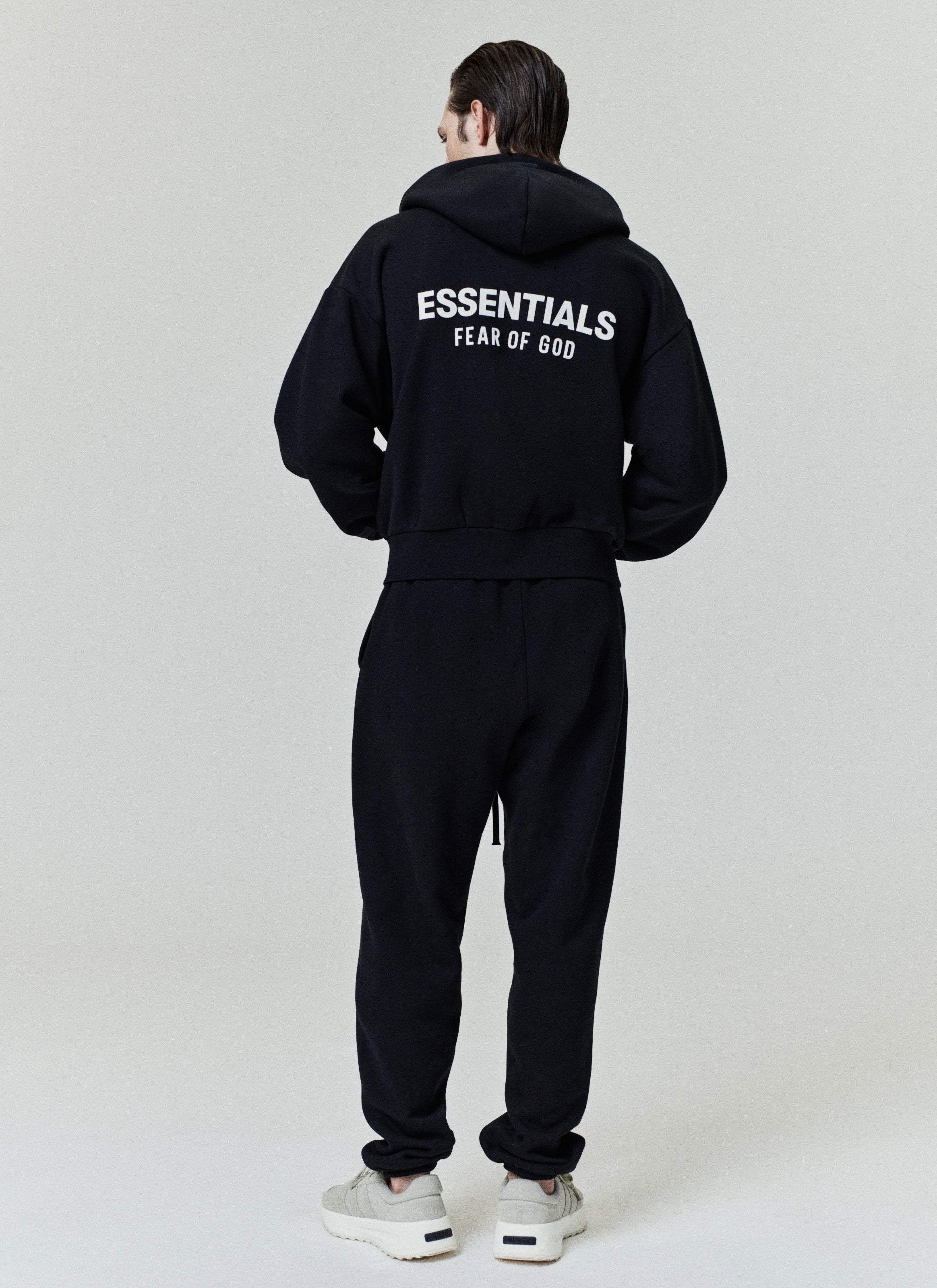 Essentials Classic Full Zip-Up Hoodie Vintage Black