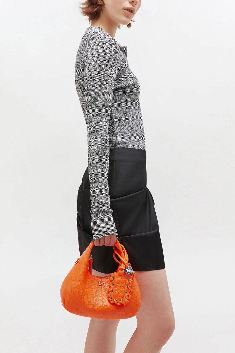 Ganni Russet Orange Mini Hobo Bag