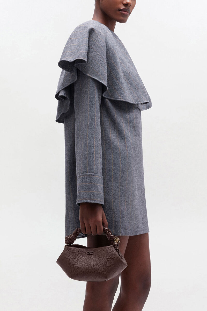 Ganni Chicory Coffee Brown Grained Mini Bou Bag