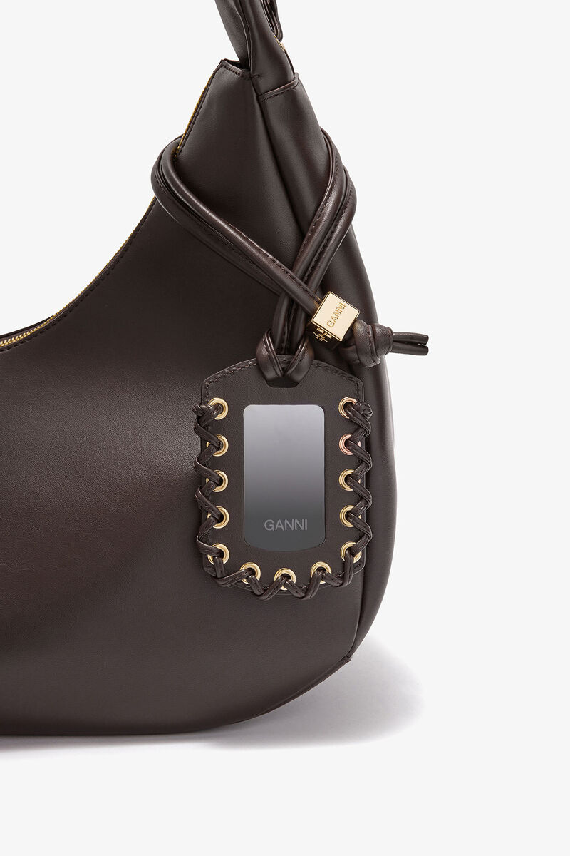 Ganni Chocolate Torte Brown Medium Laces Hobo Bag