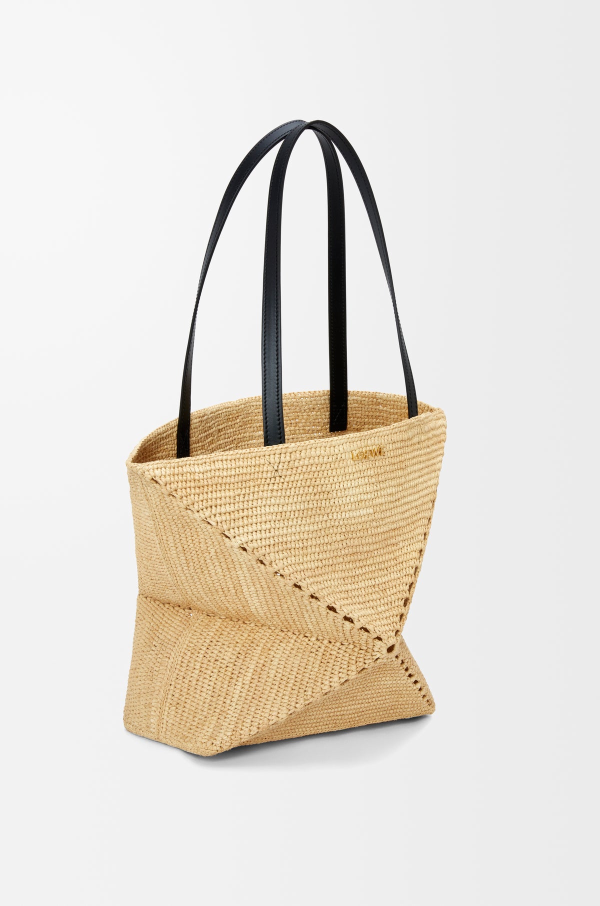 Loewe Medium Puzzle Fold tote in raffia