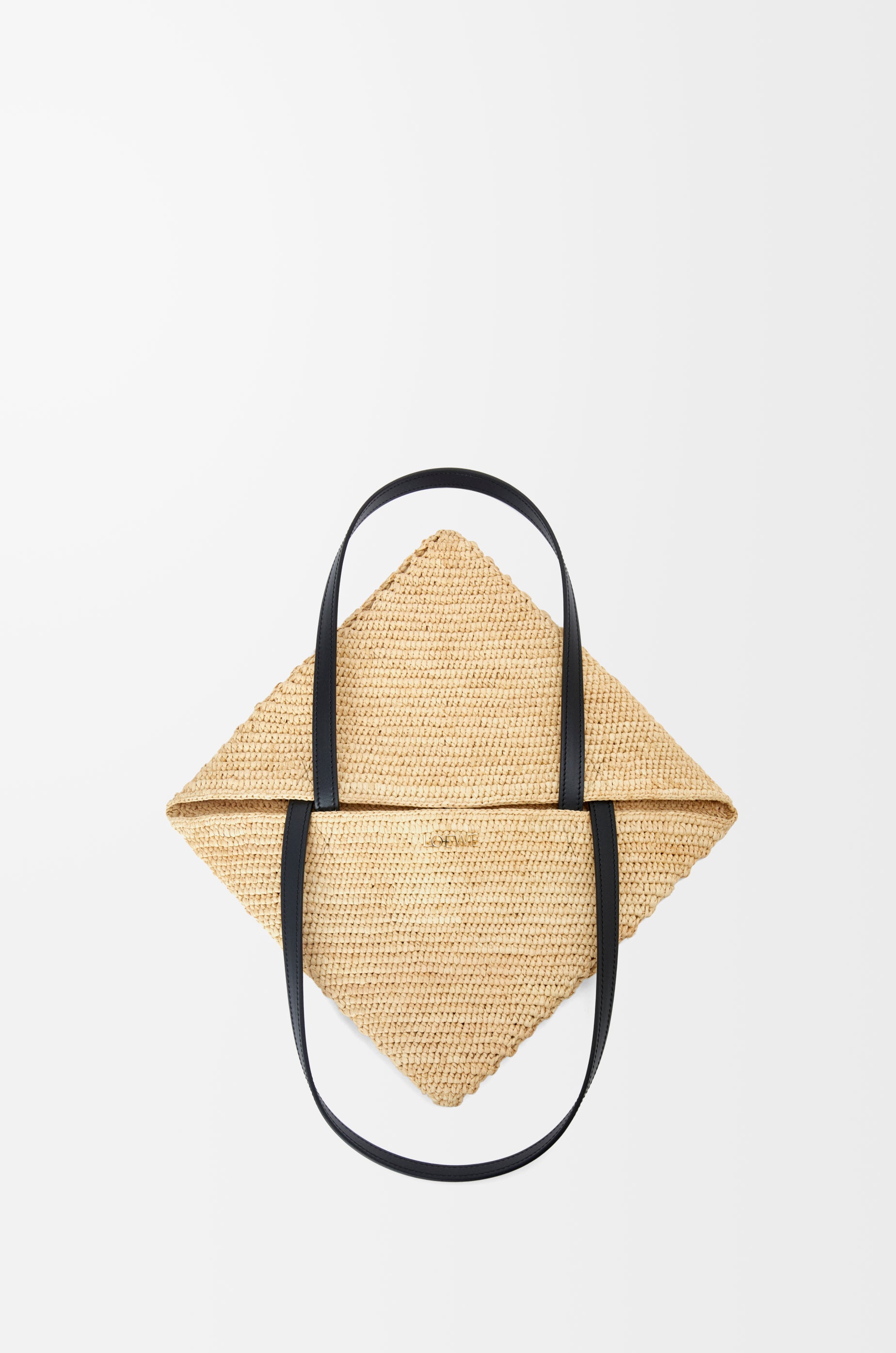 Loewe Medium Puzzle Fold tote in raffia