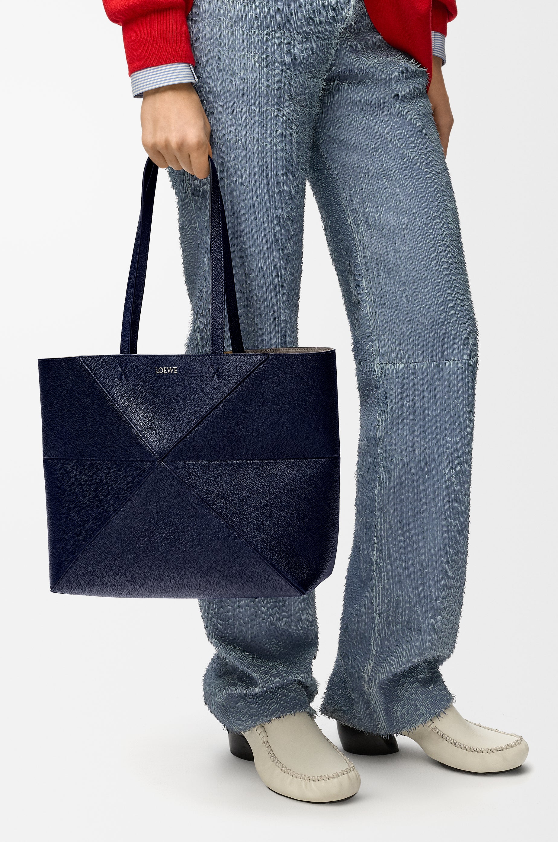 Loewe Medium horizontal Puzzle Fold tote in soft grained calfskin