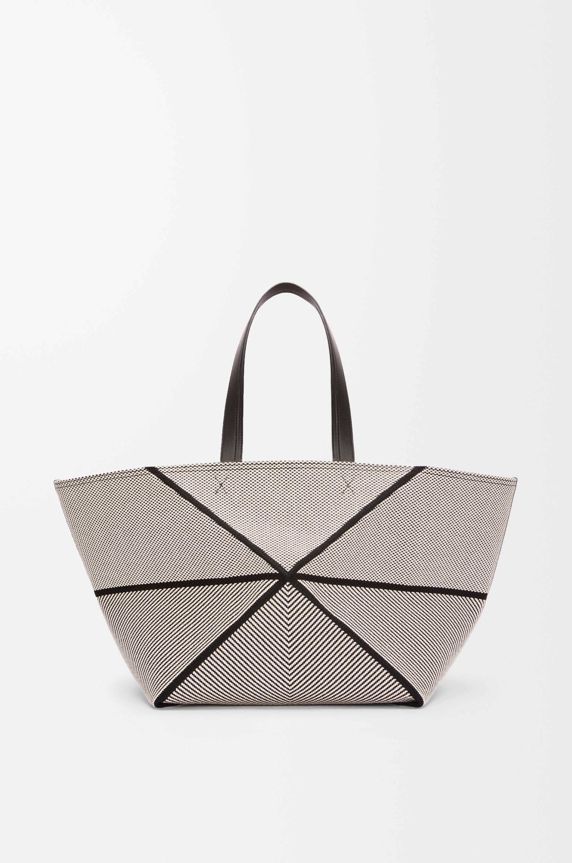 Loewe XXL Puzzle Fold tote in canvas jacquard and calfskin