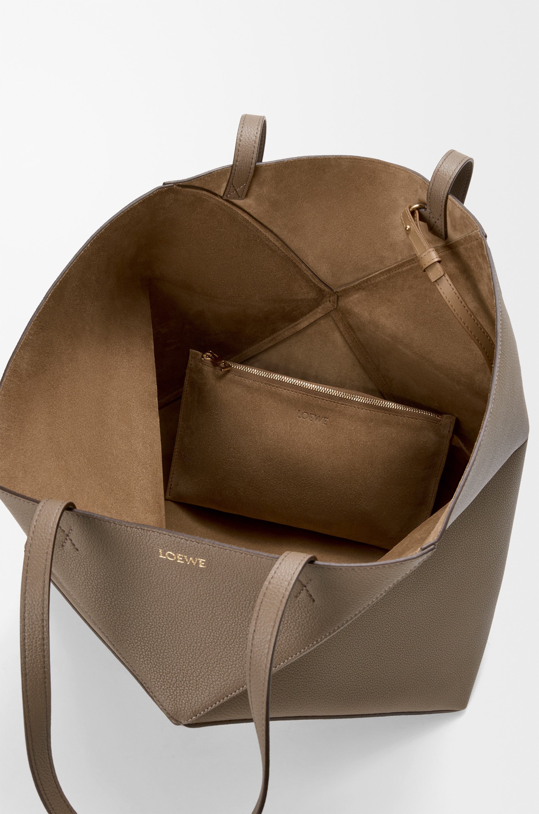 Loewe Large horizontal Puzzle Fold tote in soft grained calfskin