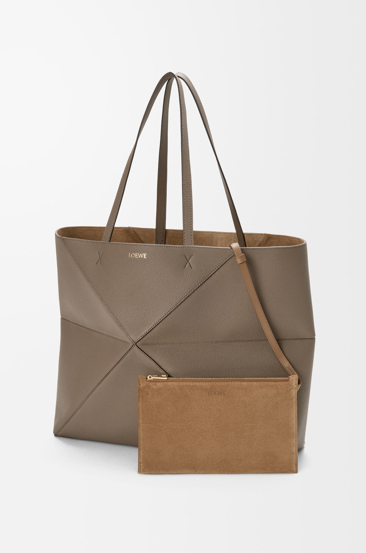Loewe Large horizontal Puzzle Fold tote in soft grained calfskin