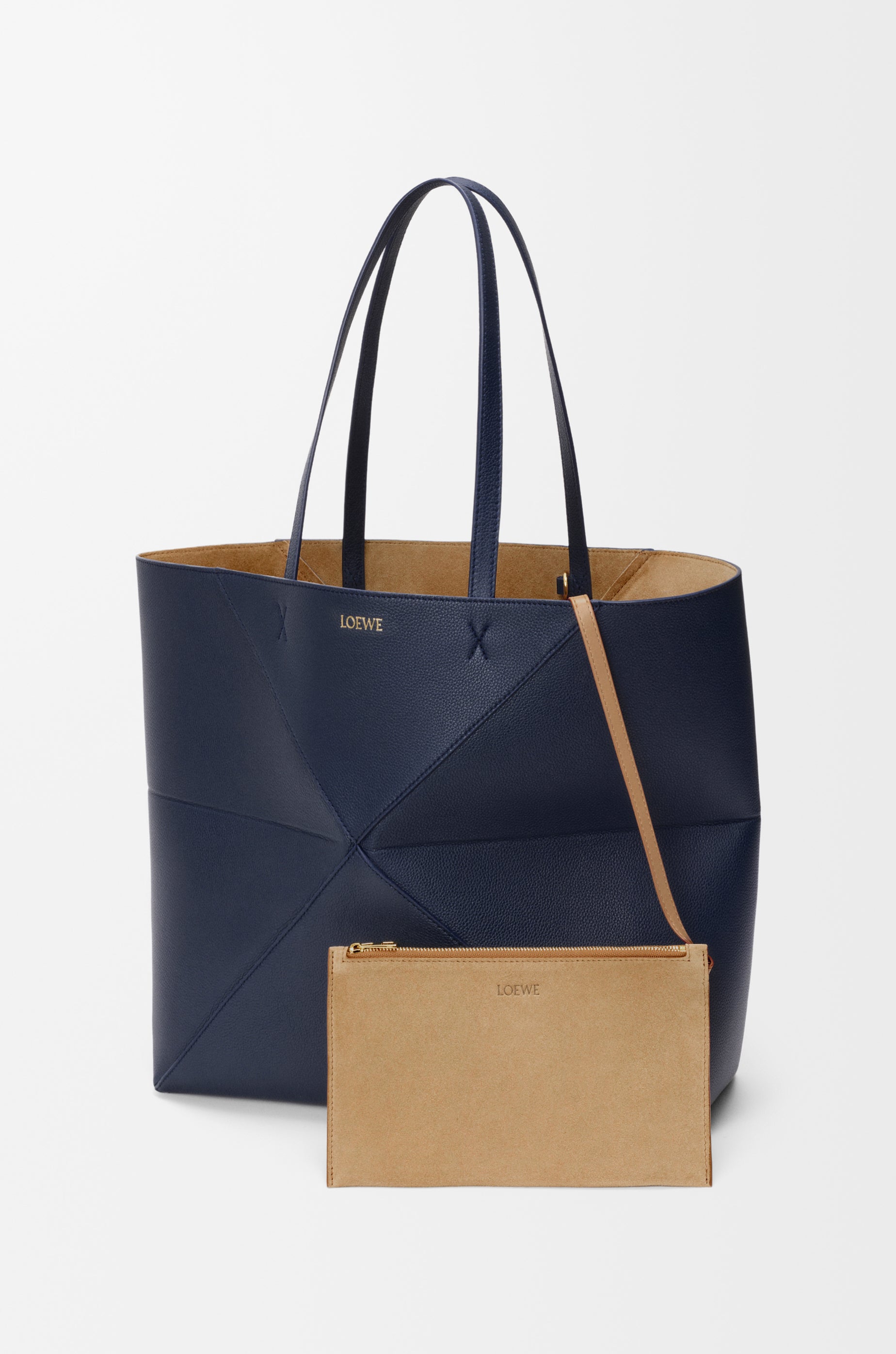 Loewe Large horizontal Puzzle Fold tote in soft grained calfskin