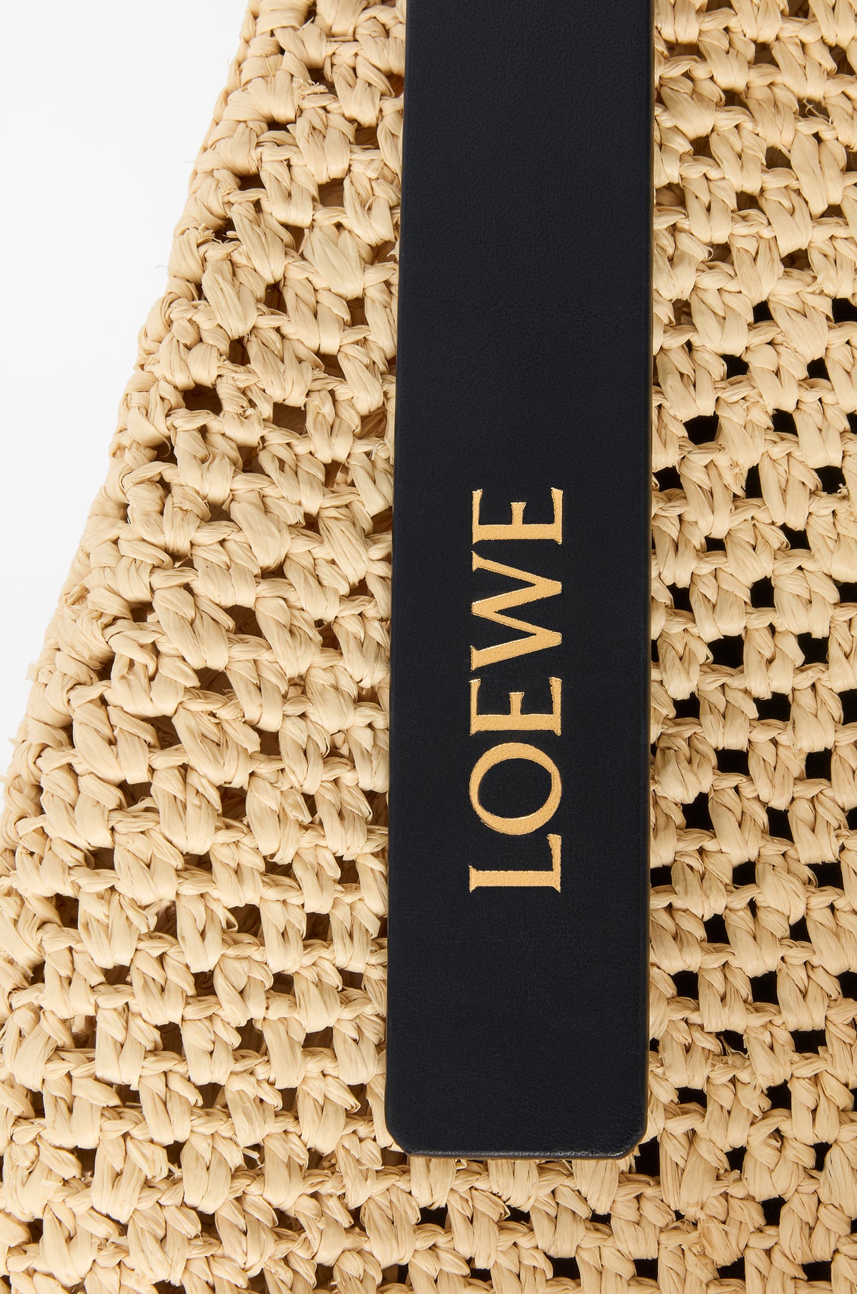 Loewe Small Punch Hole hobo in raffia and calfskin