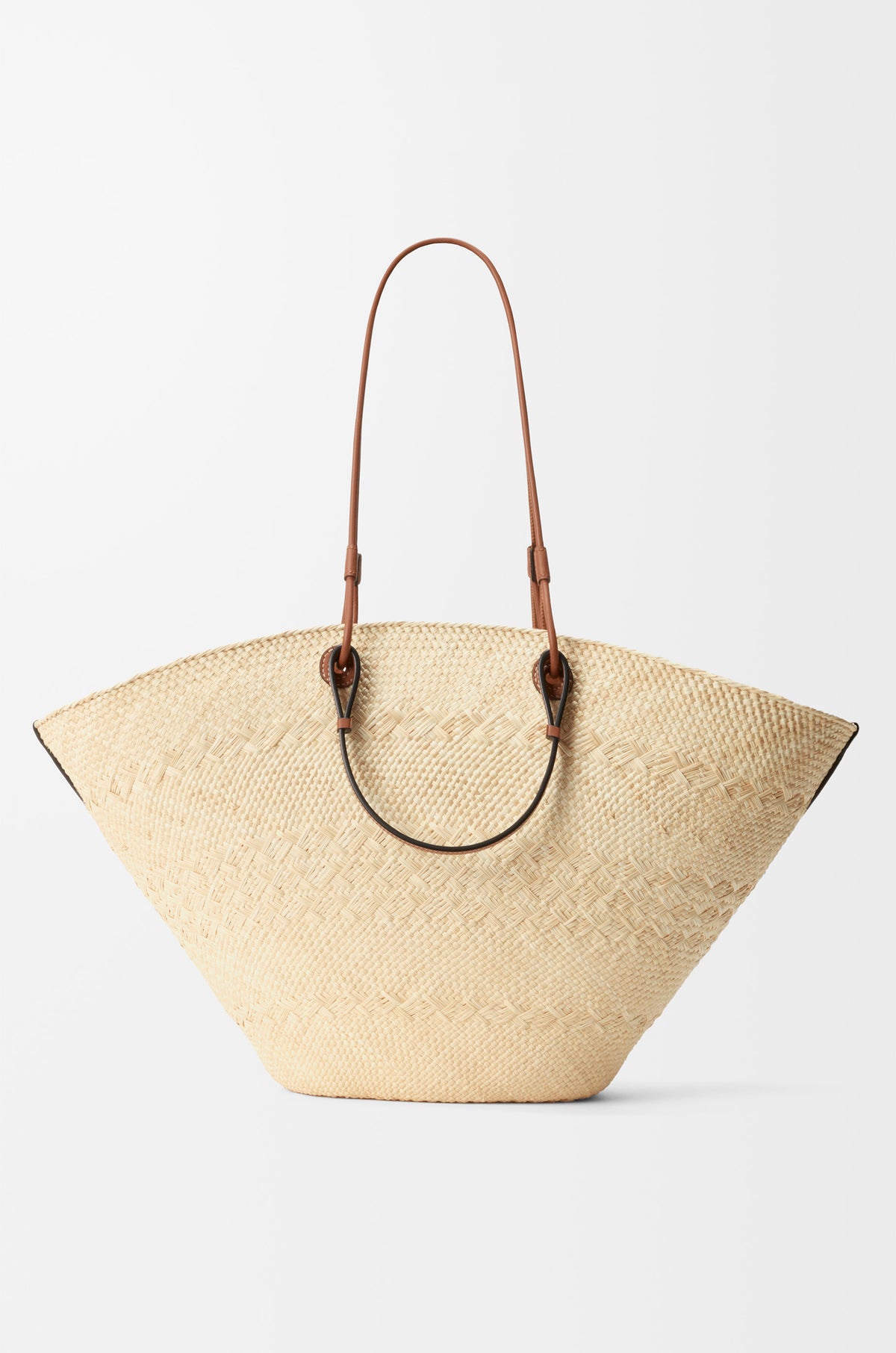 Loewe Large Anagram basket bag in iraca palm and calfskin