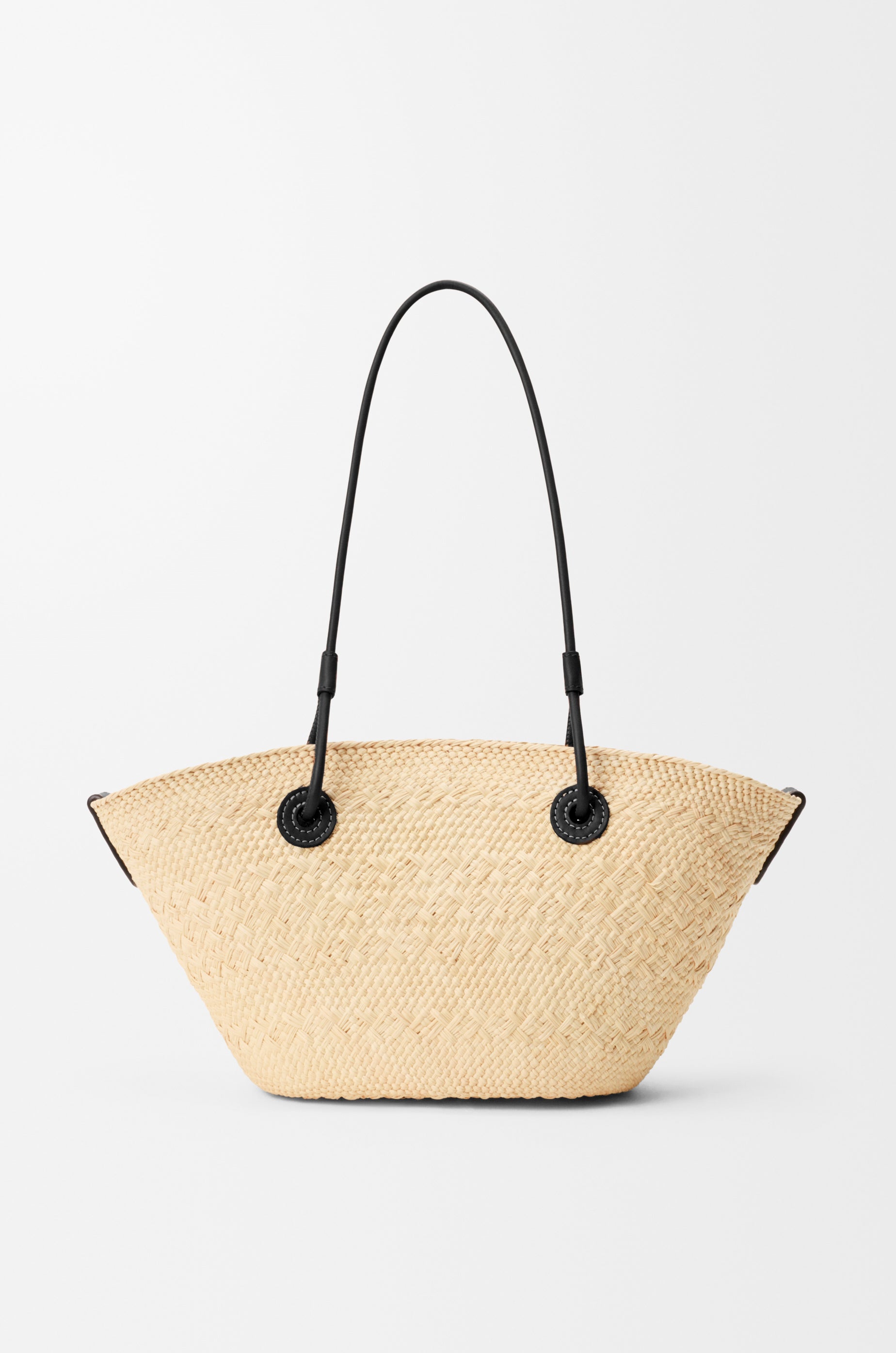 Loewe Small Anagram basket bag in iraca palm and calfskin