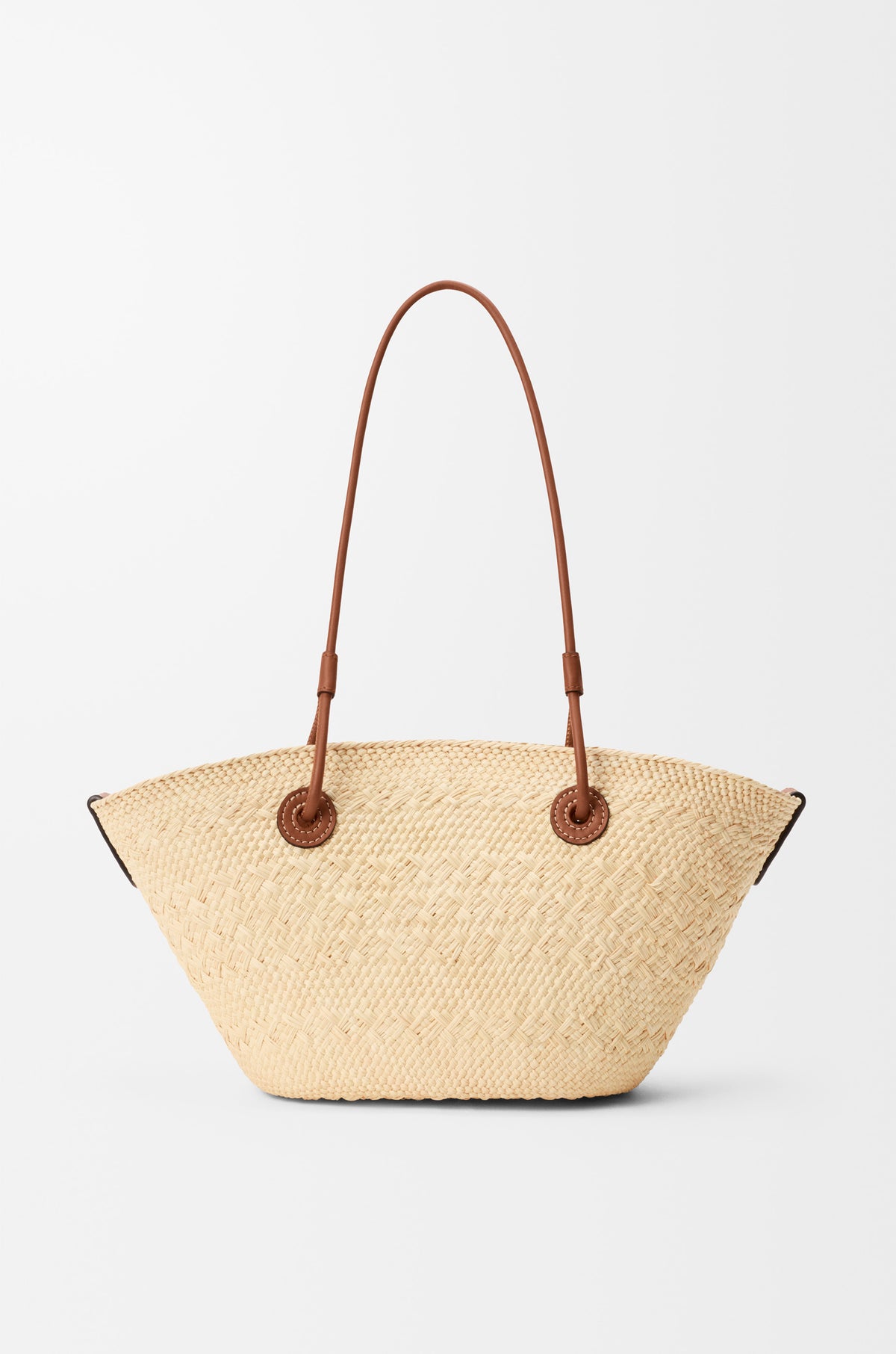 Loewe Small Anagram basket bag in iraca palm and calfskin