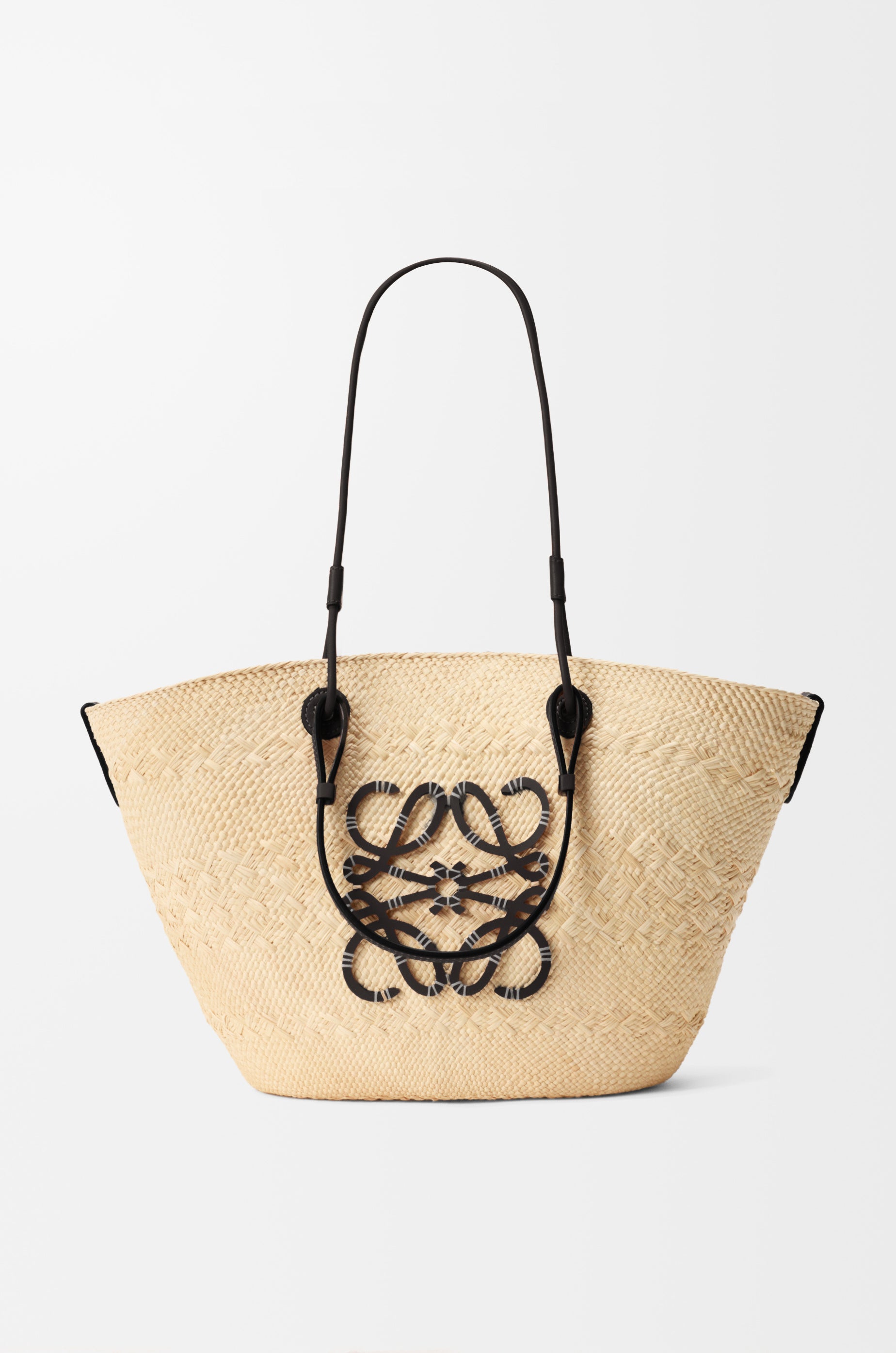 Loewe Medium Anagram Basket bag in iraca palm and calfskin