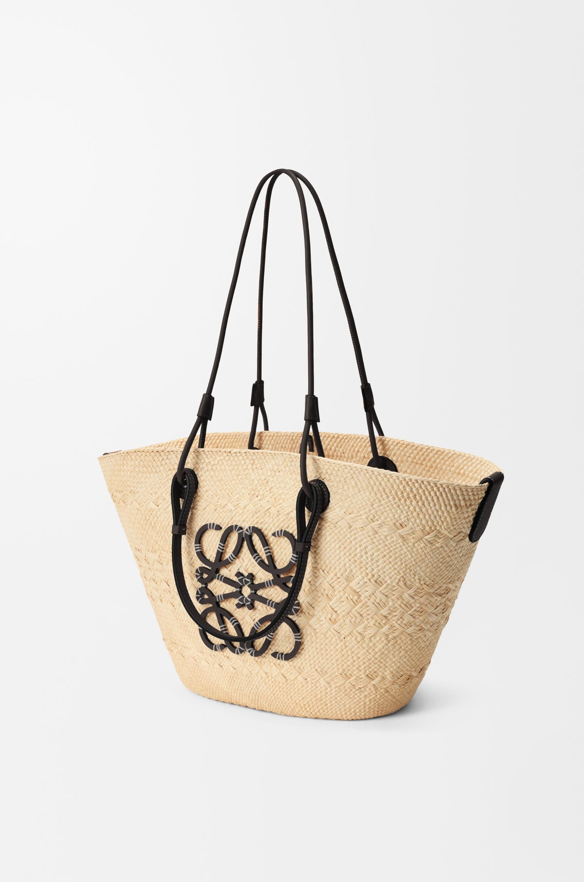 Loewe Medium Anagram Basket bag in iraca palm and calfskin