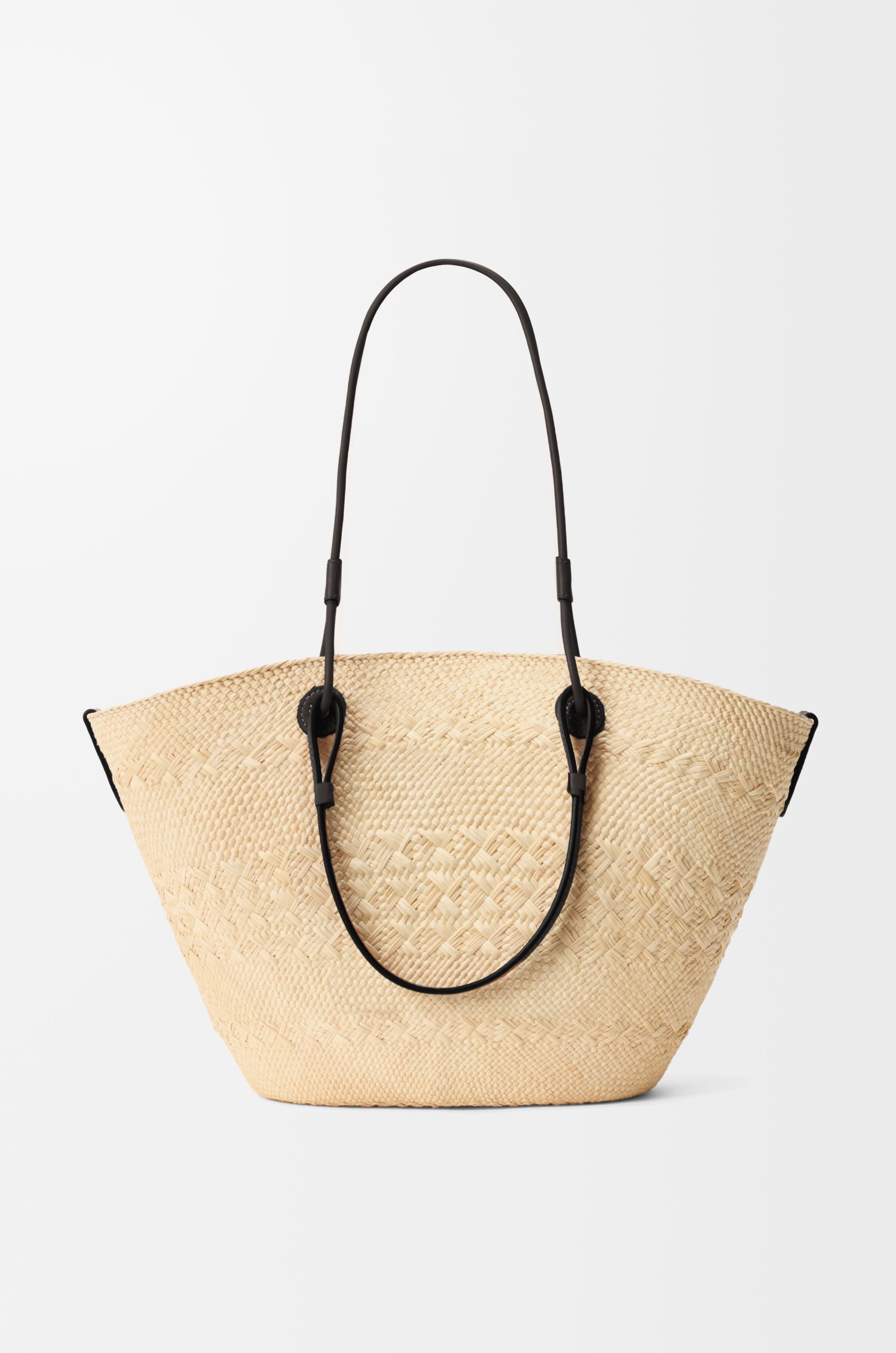 Loewe Medium Anagram Basket bag in iraca palm and calfskin