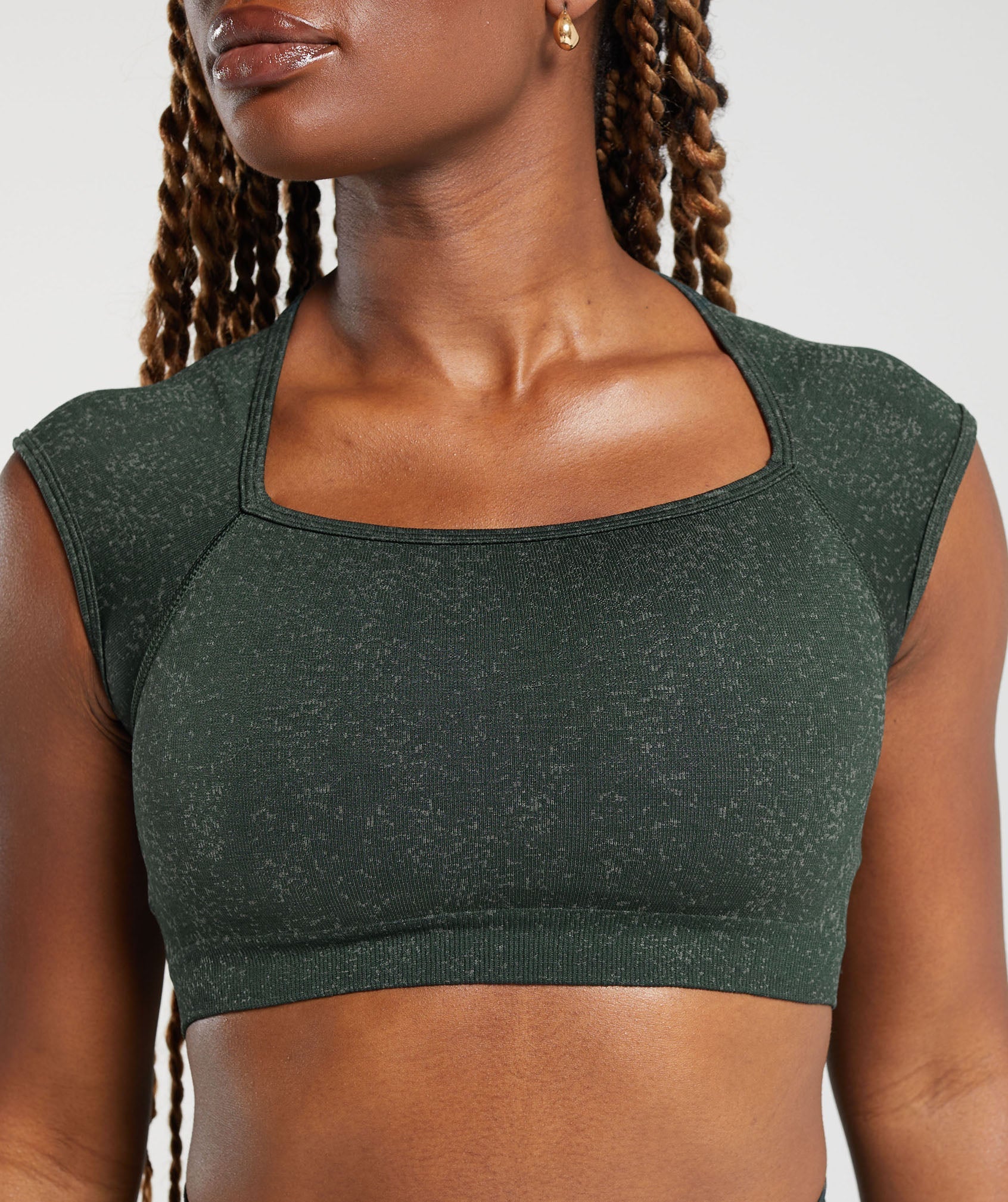 Women's Gymshark Adapt Fleck Seamless Crop Top Victory Green