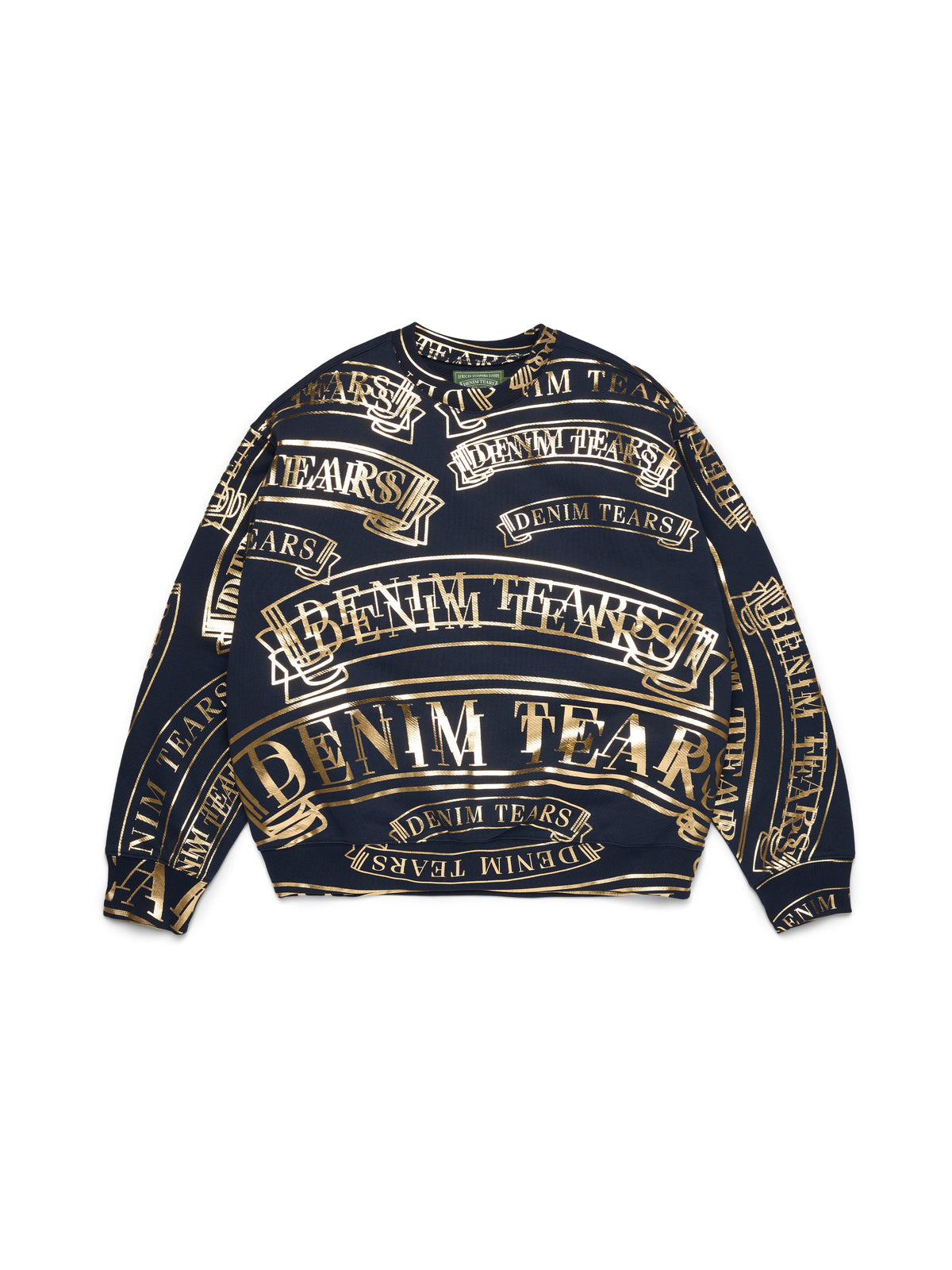 Denim Tears ADG Banner Print Crewneck Navy