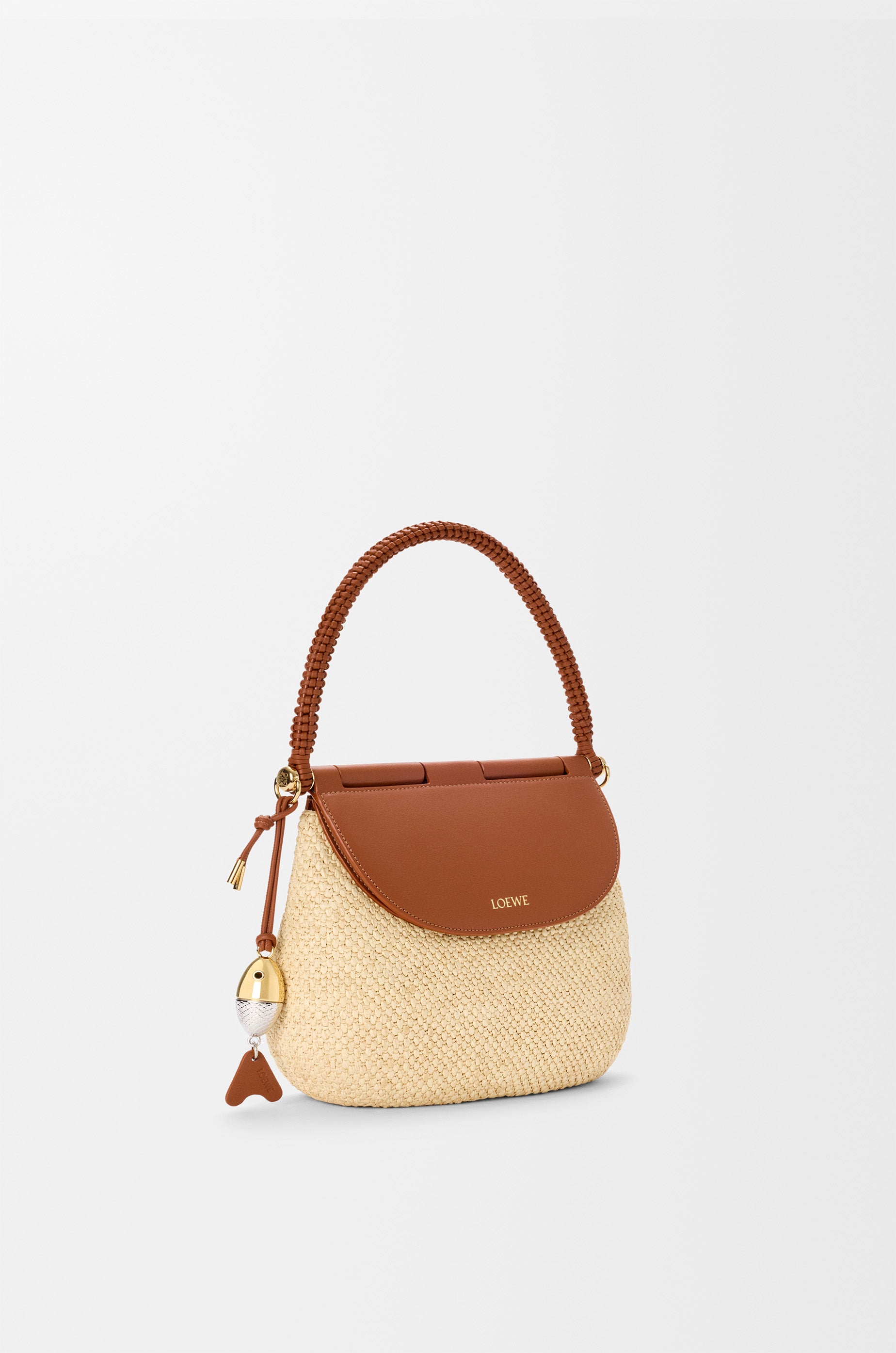 Loewe Medium Pescador bag in raffia and calfskin
