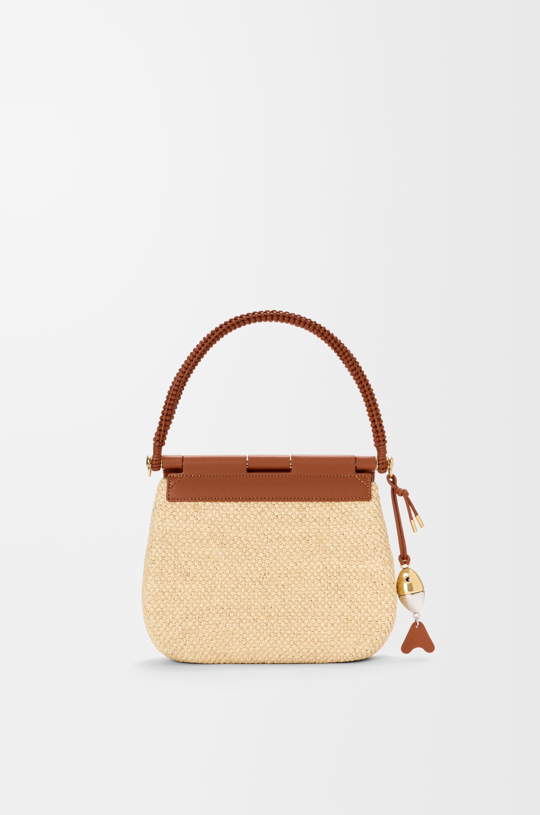 Loewe Medium Pescador bag in raffia and calfskin