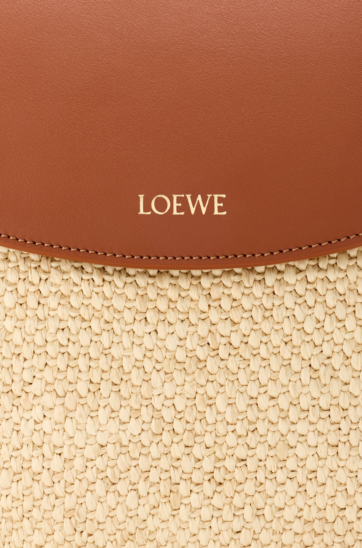 Loewe Medium Pescador bag in raffia and calfskin