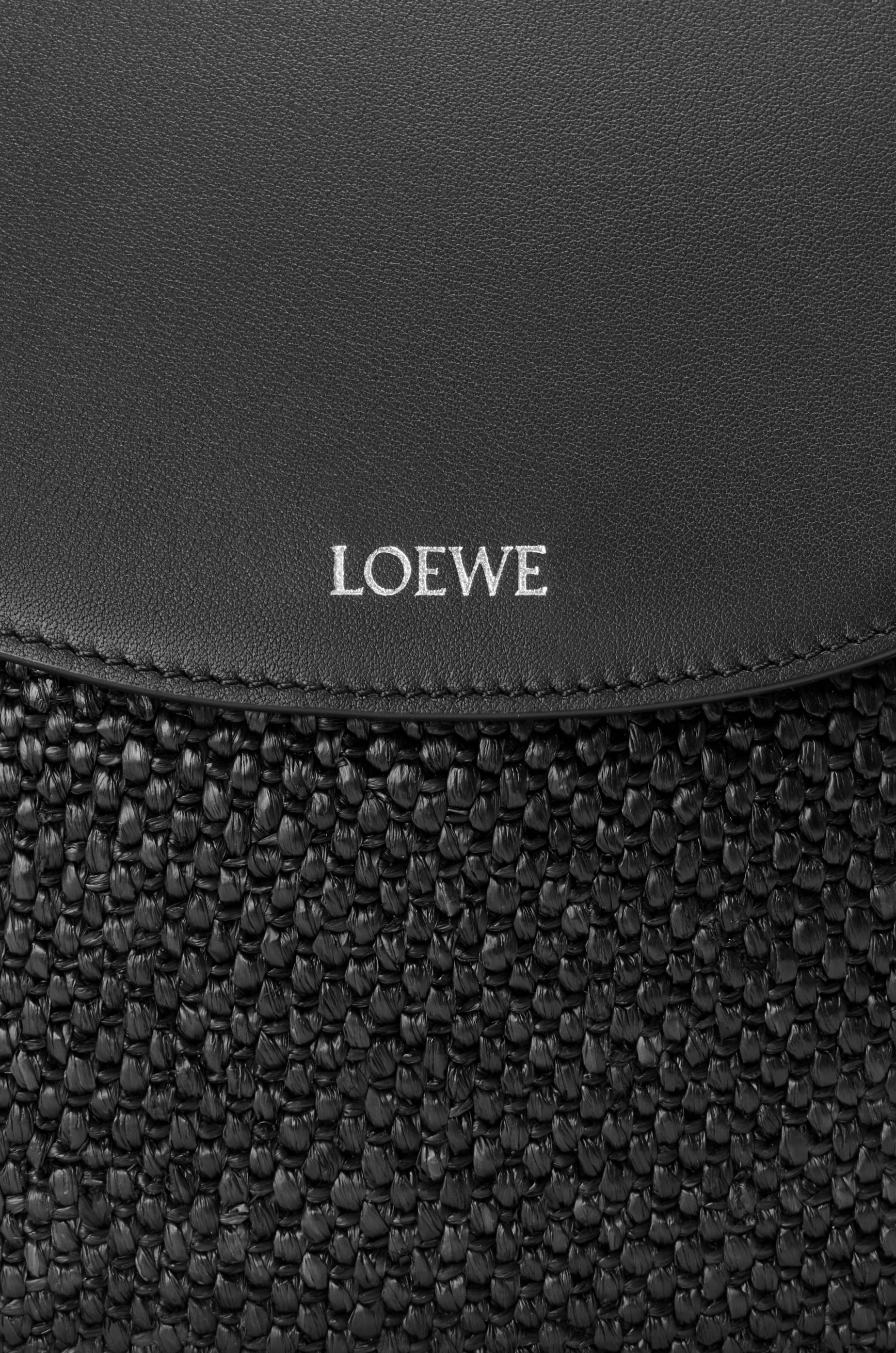 Loewe Medium Pescador bag in raffia and calfskin