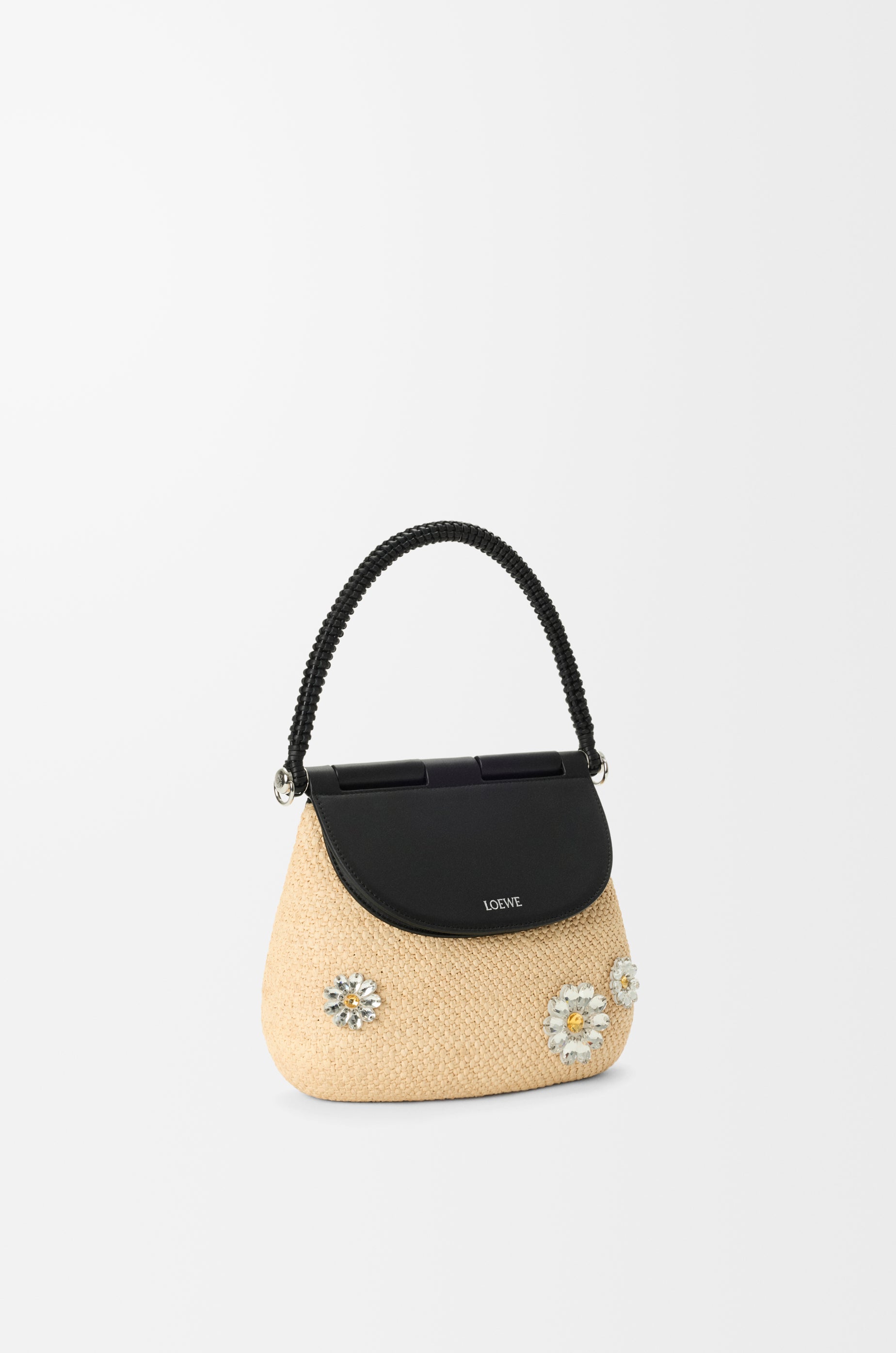 Loewe Medium Pescador bag in raffia and calfskin