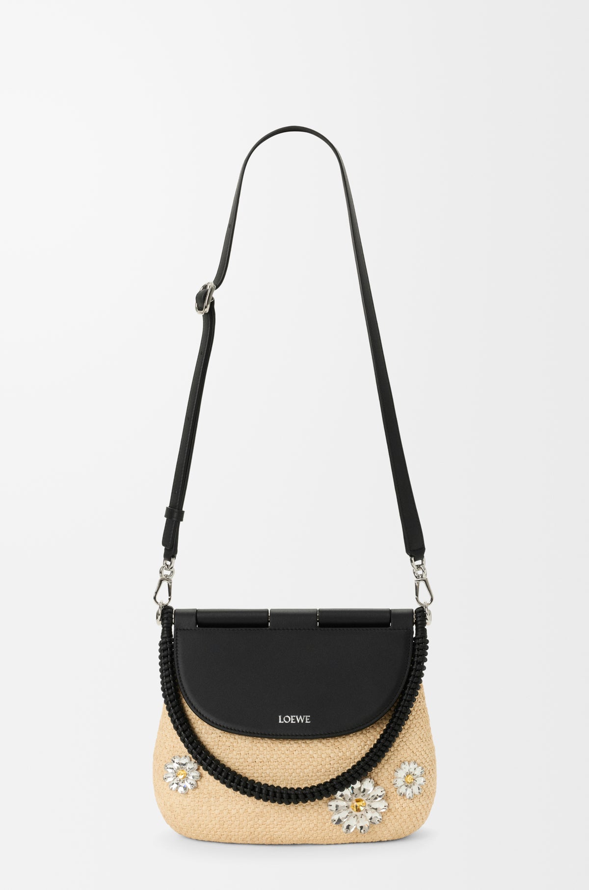 Loewe Medium Pescador bag in raffia and calfskin